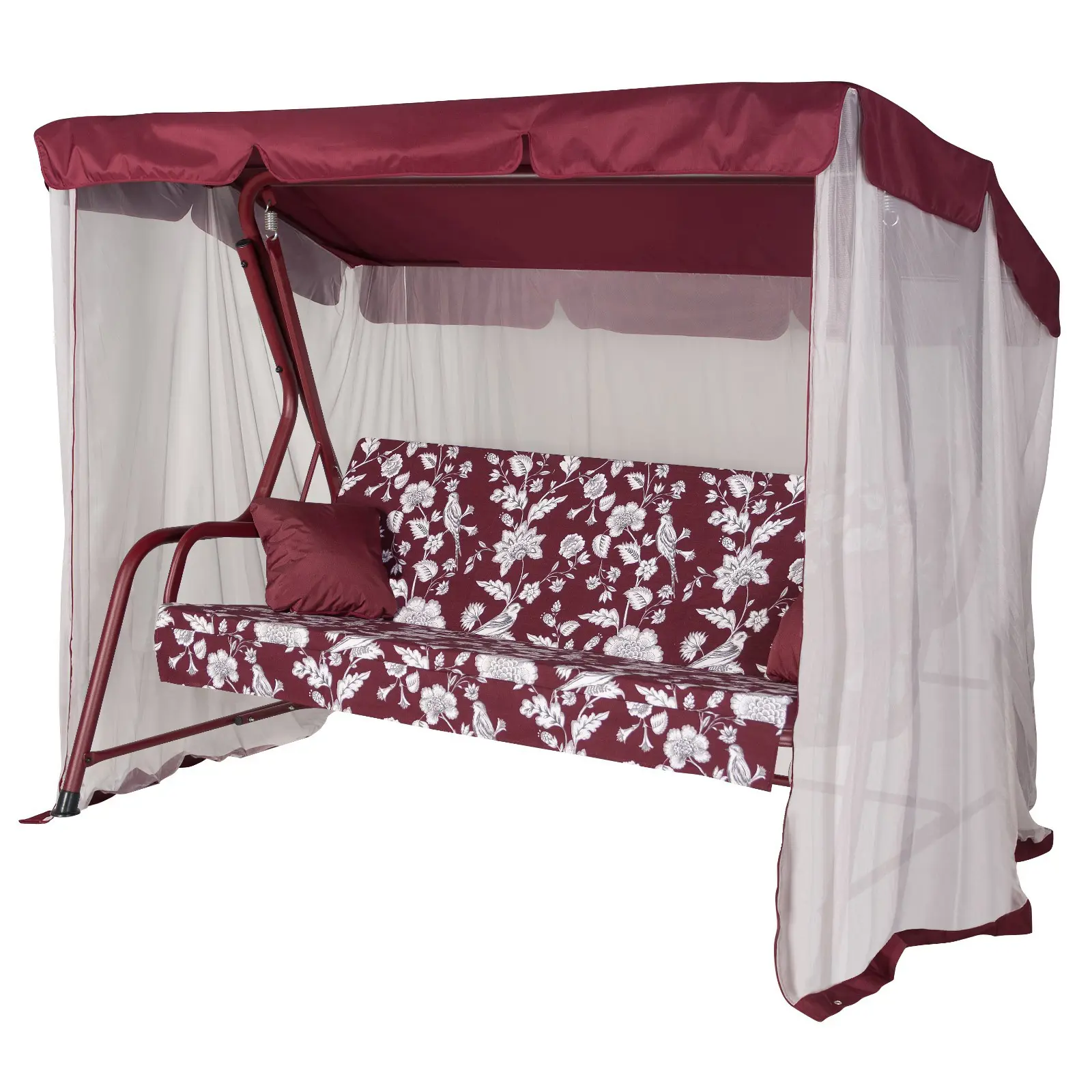 Изображение товара Качели садовые Simaland 6536318 3-х местные до 300 кг винный