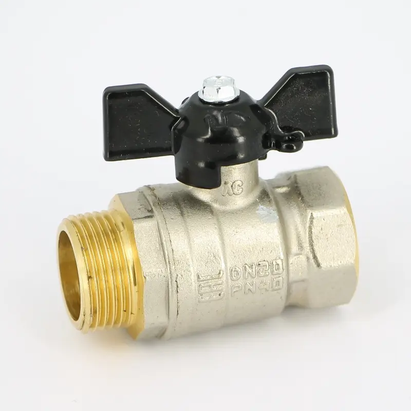 Изображение товара Кран шаровой прямой LD Pride DN20 PN40 3/4" НР/ВР латунь ручка бабочка