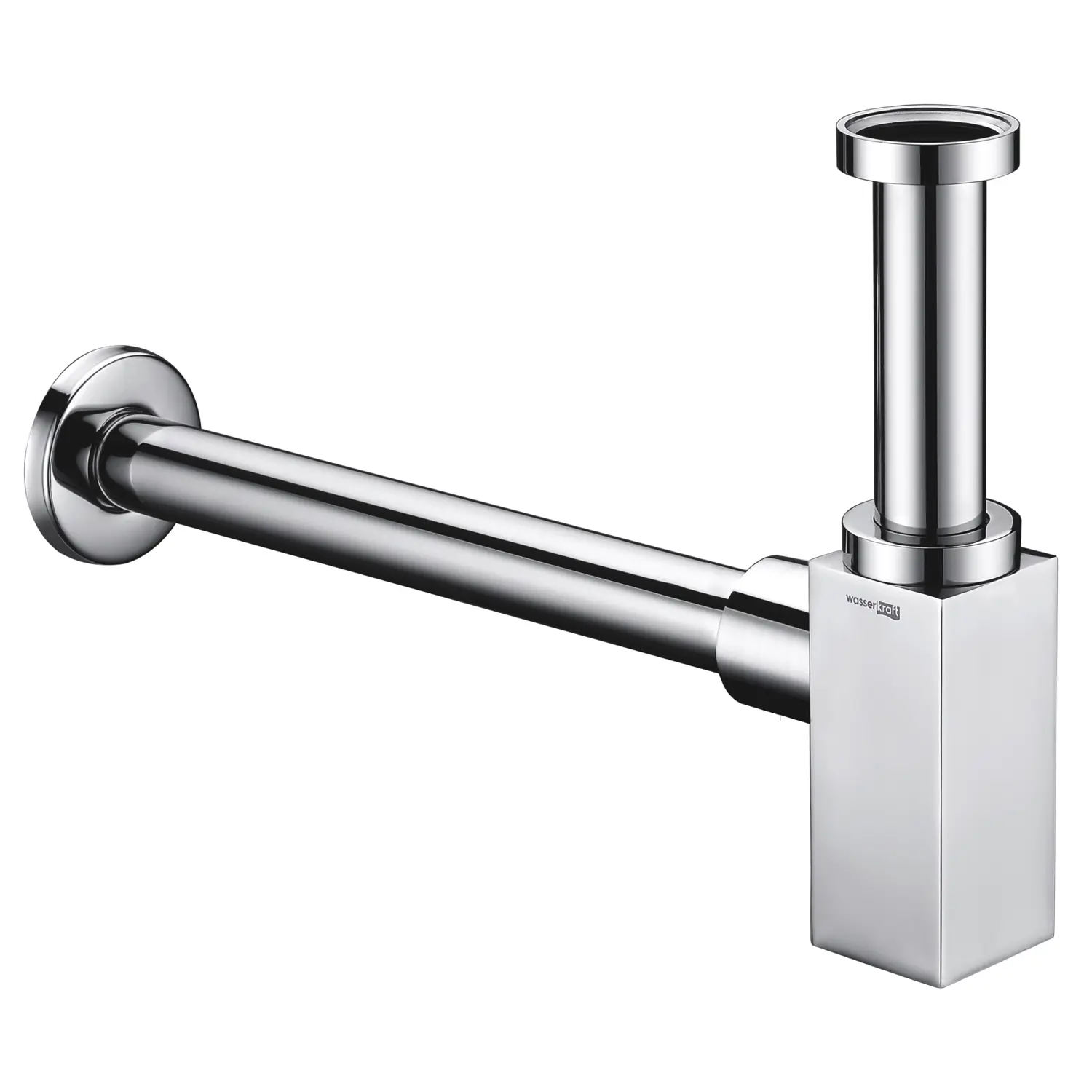 Изображение товара Сифон для раковины WasserKRAFT A072 хромированный латунь и нержавейка