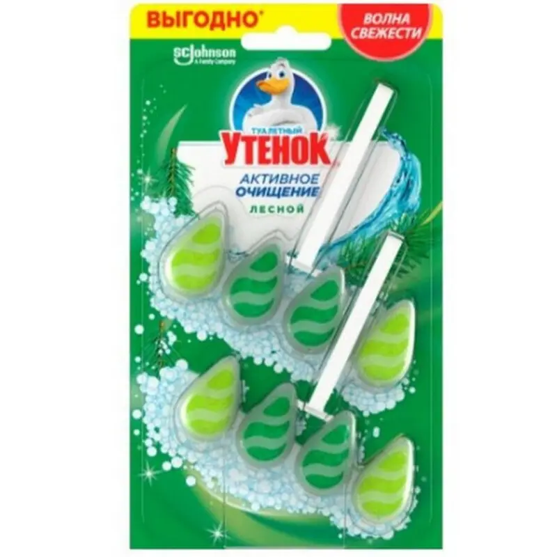 Изображение товара Подвесной Блок твёрдый для унитаза Туалетный Утенок лесной двойной 77.2 г