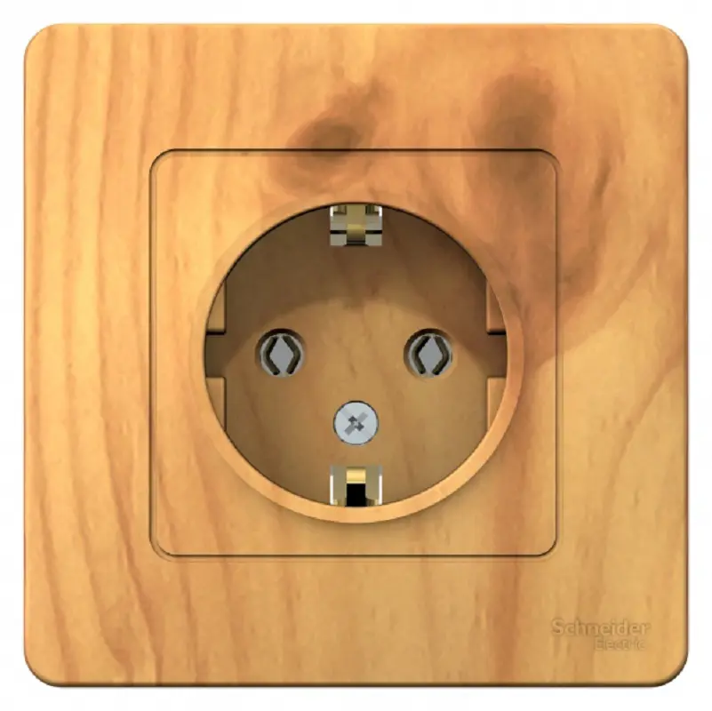 Изображение товара Розетка встраиваемая Systeme Electric Blanca с заземлением цвет ясень