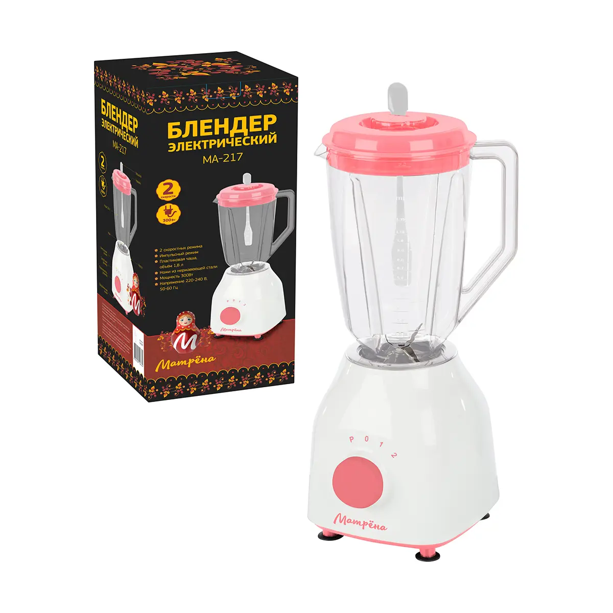 Изображение товара Блендер погружной Матрёна 008289 2 скорости цвет белый