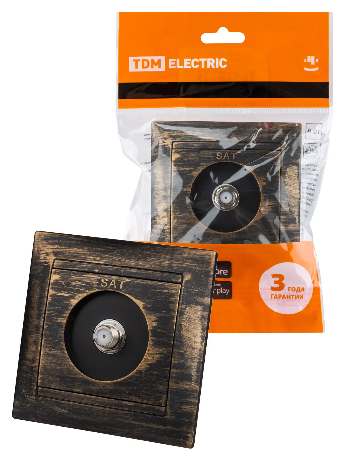 Изображение товара Розетка Tdm electric Лама SQ1815-0762 встраиваемая старинная бронза