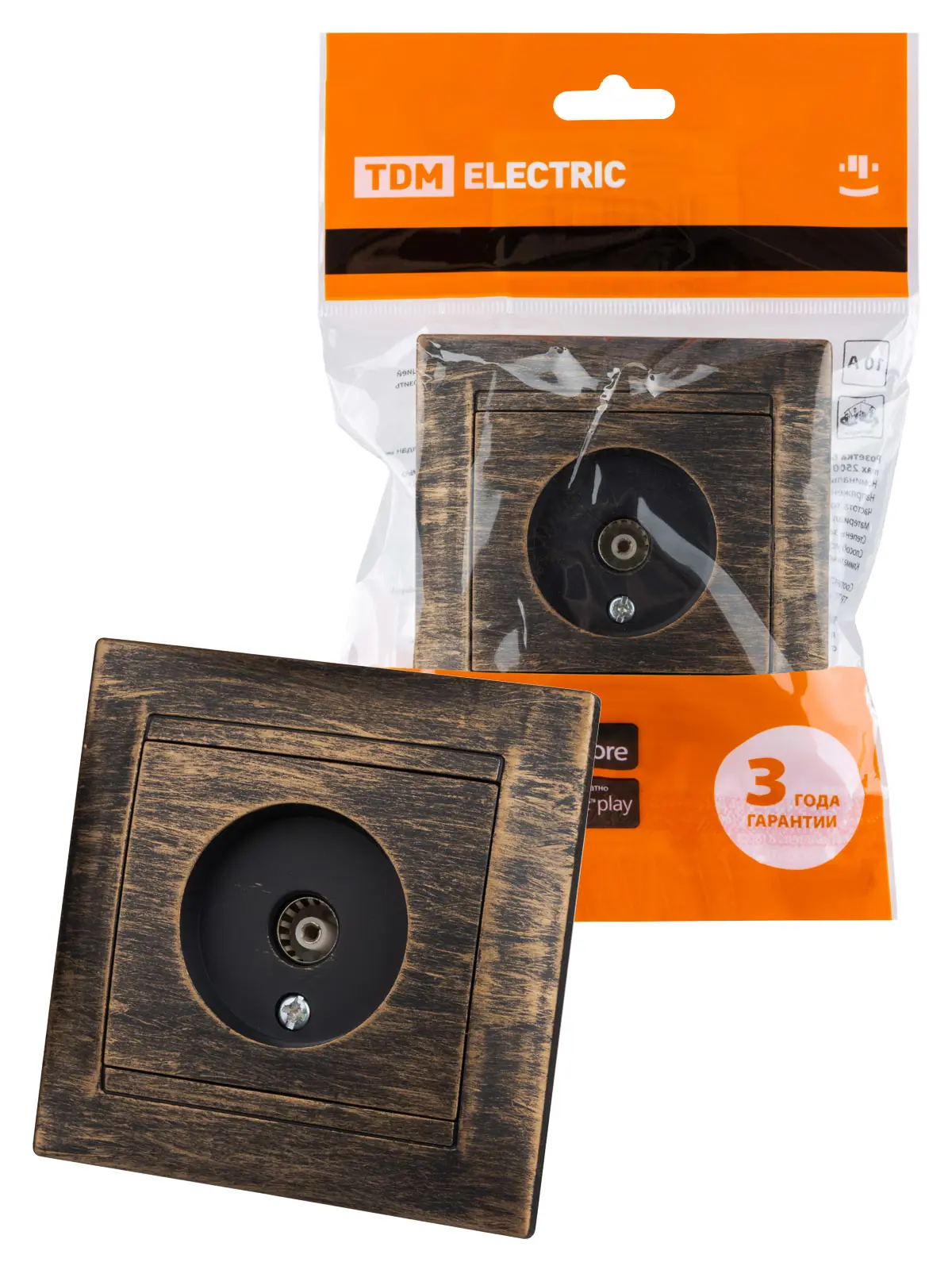 Изображение товара Розетка телевизионная встраиваемая Tdm electric Лама SQ1815-0758 цвет бронза