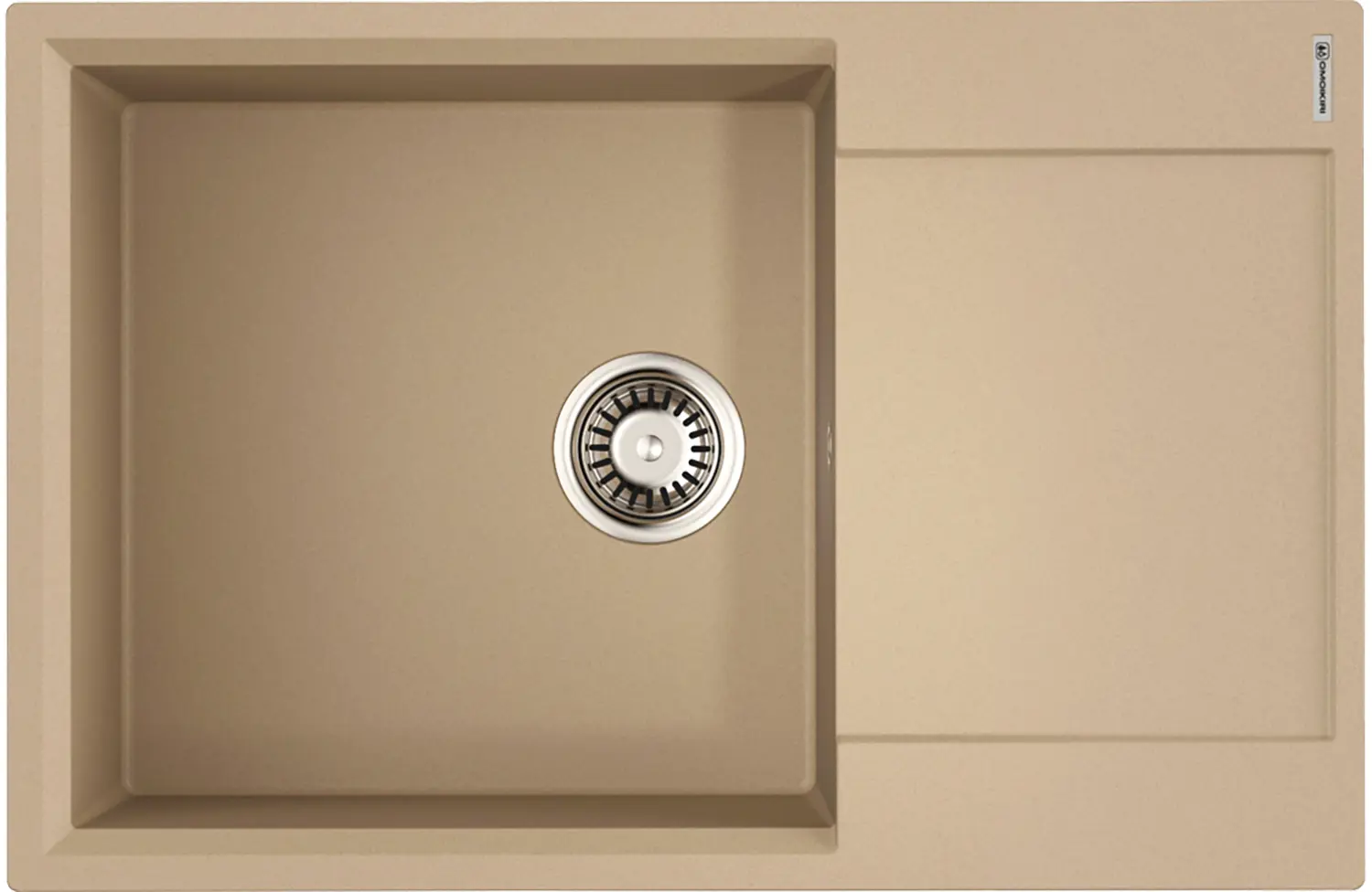 Изображение товара Кухонная мойка OMOIKIRI Daisen 78-LB-SA 78x51см искусственный гранит/бежевый