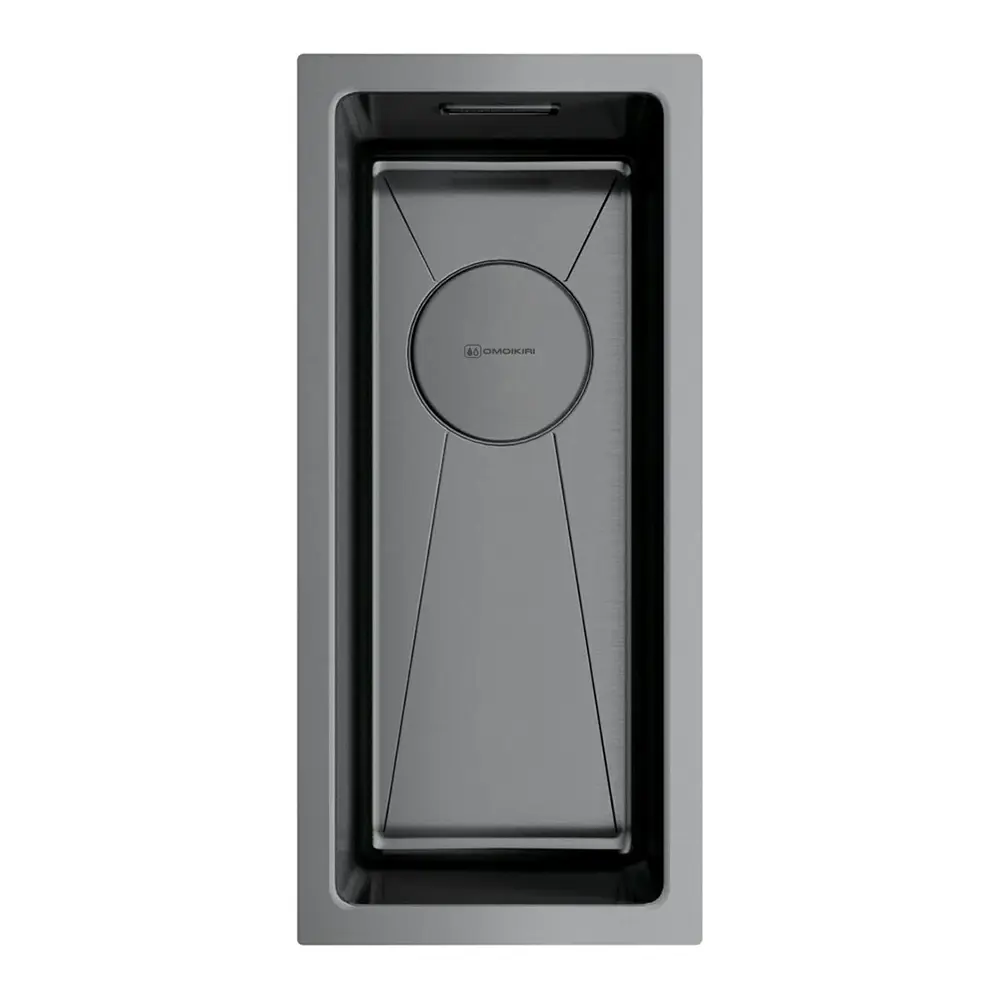 Изображение товара Интегрированная мойка Omoikiri Taki 20-U/IF-GM 20x44см из нержавеющей стали/вороненая сталь