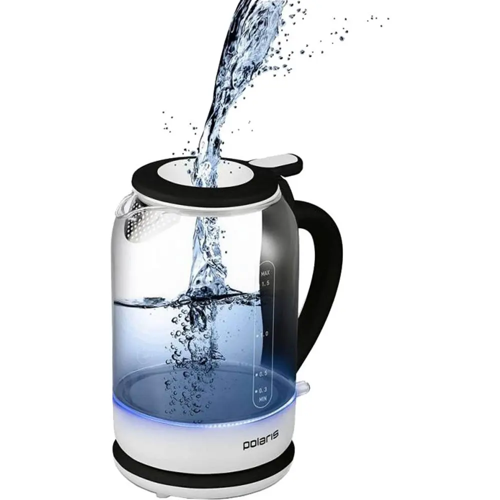 Изображение товара Чайник электрический Polaris PWK-1759-СGL, белый/черный