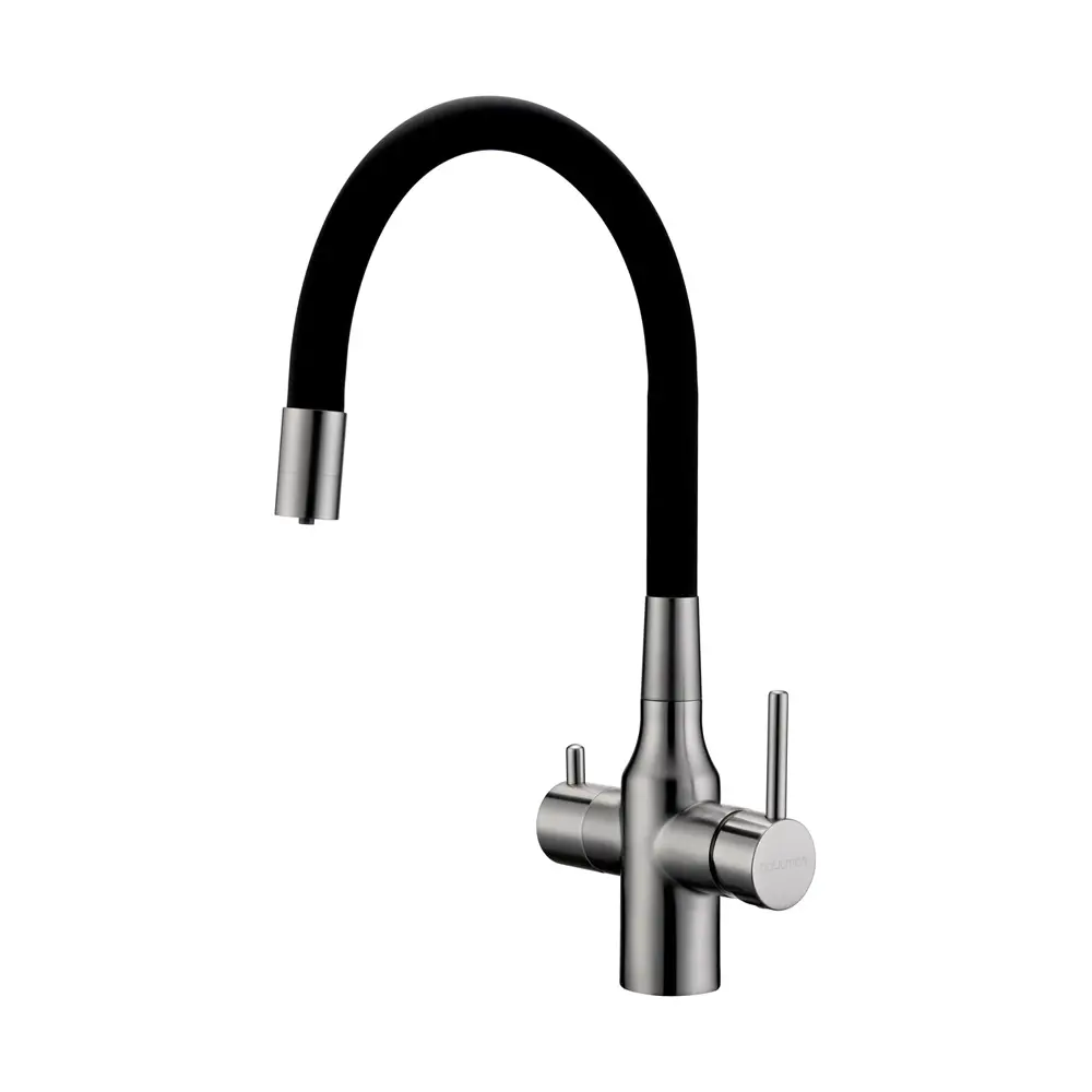 Изображение товара Смеситель для кухни однорычажный Paulmark Sa213419 высота 20 см цвет никель