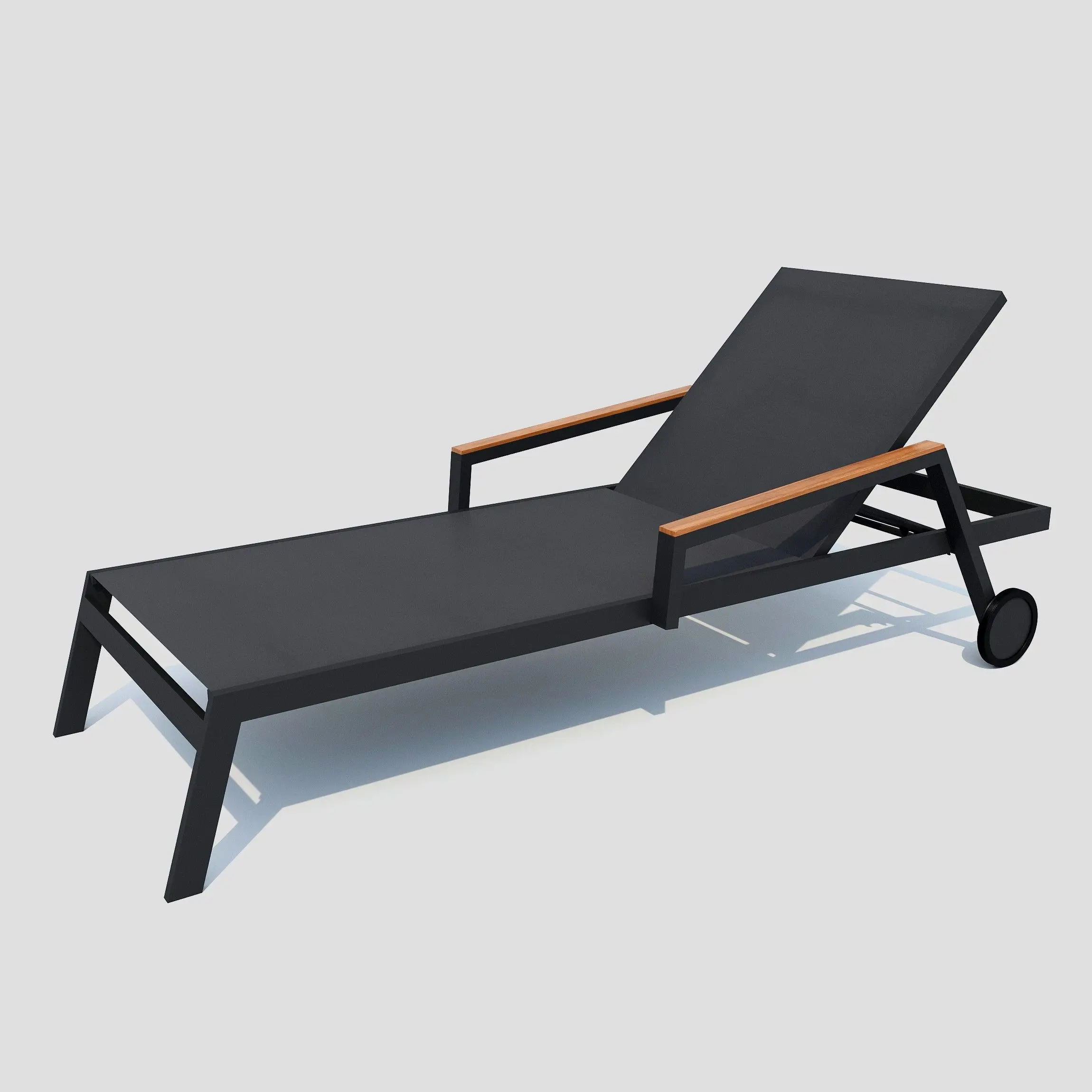 Изображение товара ШезЛонг Ideal patio Outdoor style SPONDA 191 см х 71.5 см х 30 см металл/полиэстер черный