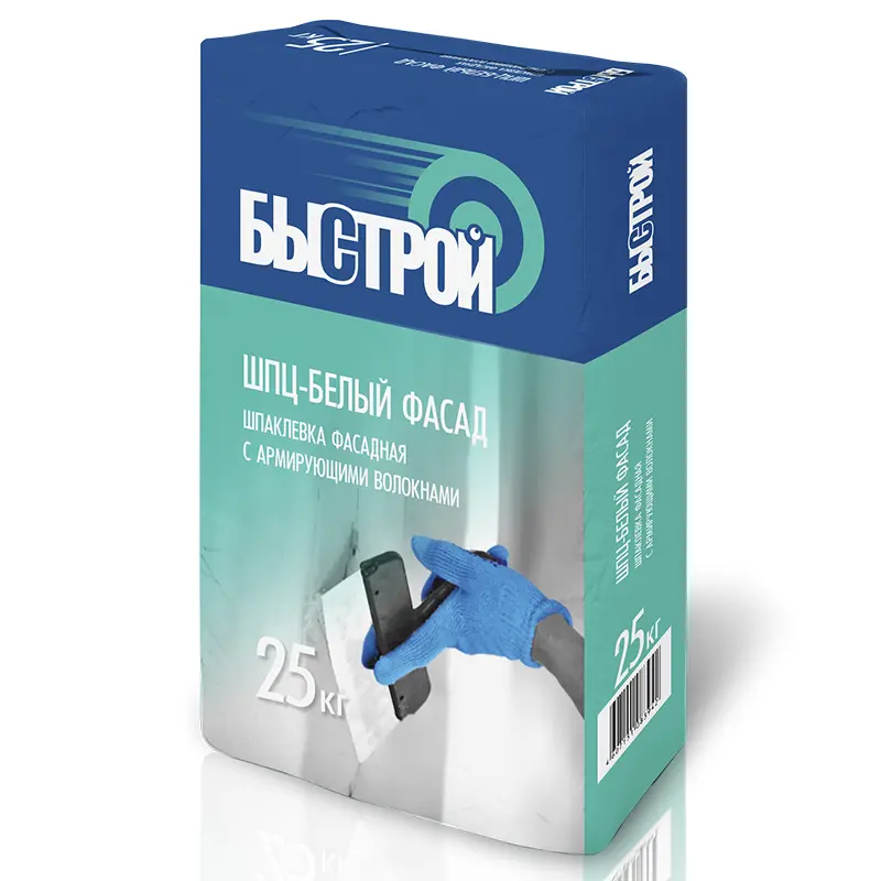Изображение товара Шпаклевка цементная базовая Быстрой ШпЦ-белый фасад 25 кг
