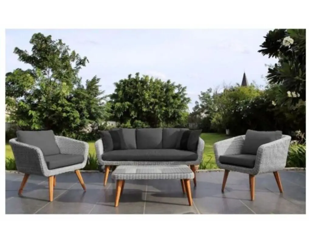 Изображение товара Садовая мебель для отдыха Афина мебель AFM-605G искусственный ротанг бежевый:стол, диван, 2 кресла