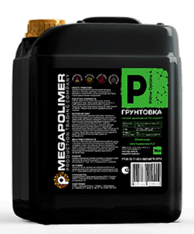 Изображение товара Проникающая грунтовка Megapolimer Prime Optima 10л белый