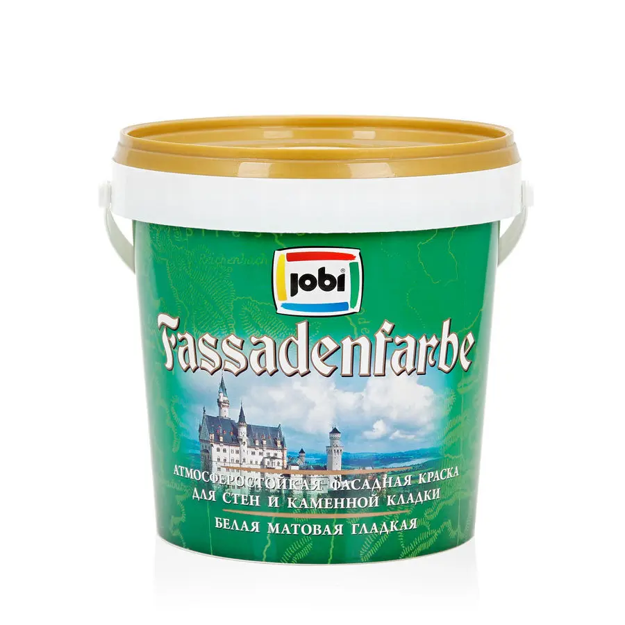 Изображение товара Краска фасадная Jobi FassadenFarbe атмосферостойкая цвет белый 0.9 л
