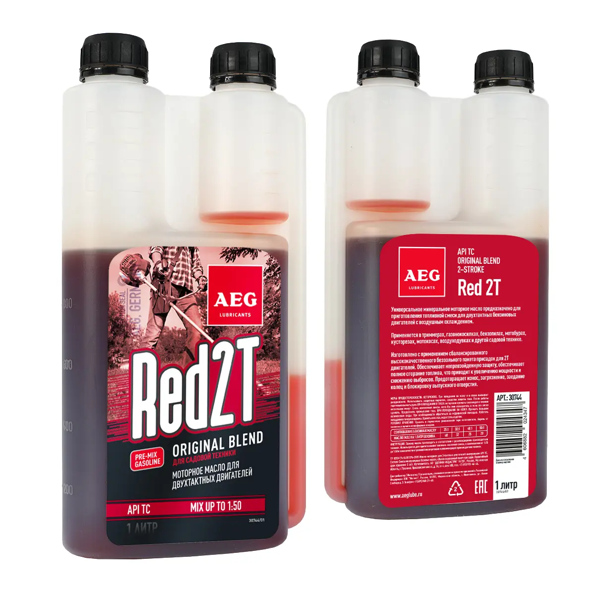 Изображение товара Масло минеральное Aeg RED 30744 2T Motor Oil API TC 2Т 1л