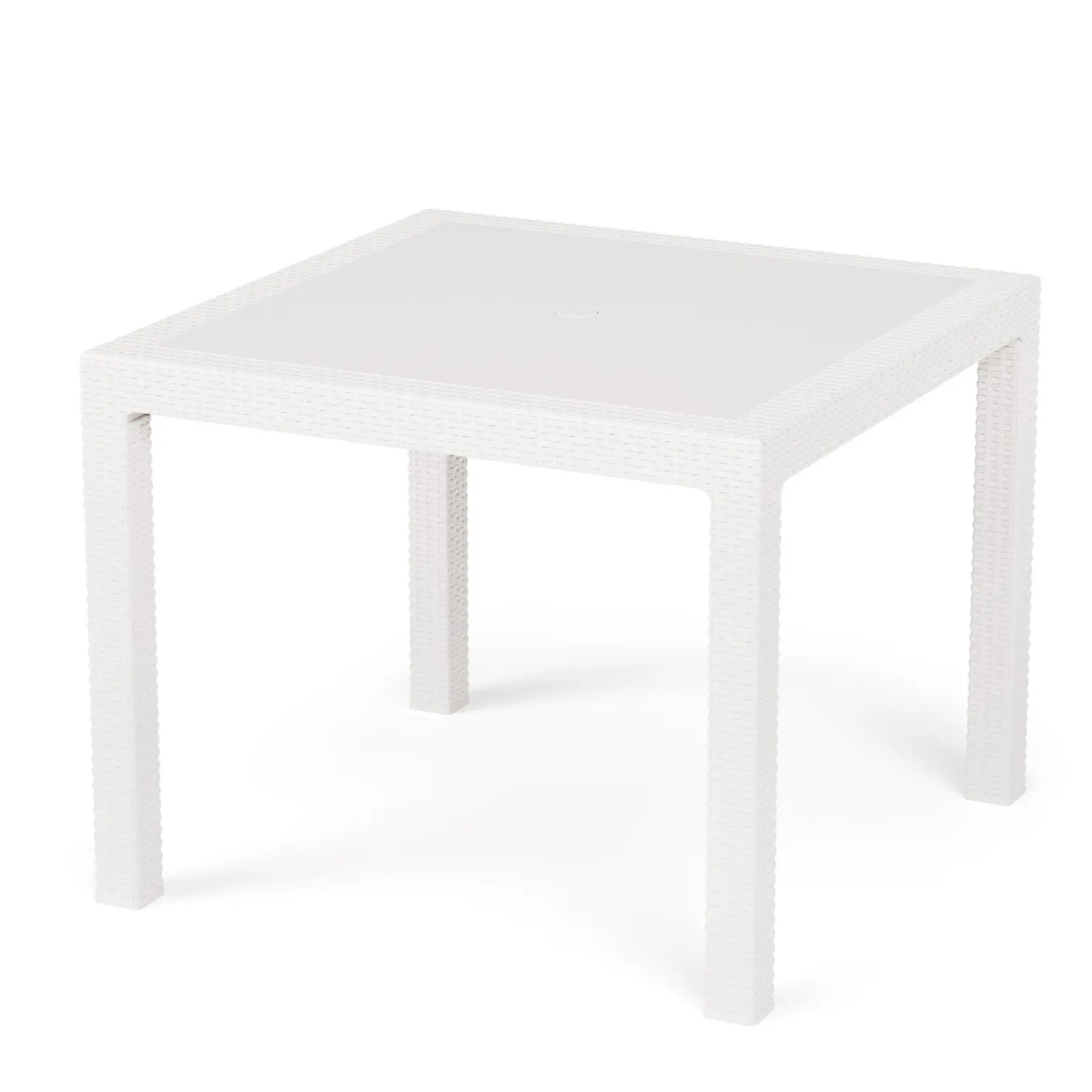 Изображение товара Нераздвижной садовый стол Альтернатива Ротанг-плюс 94 см x 94 см x 74 см пластик белый