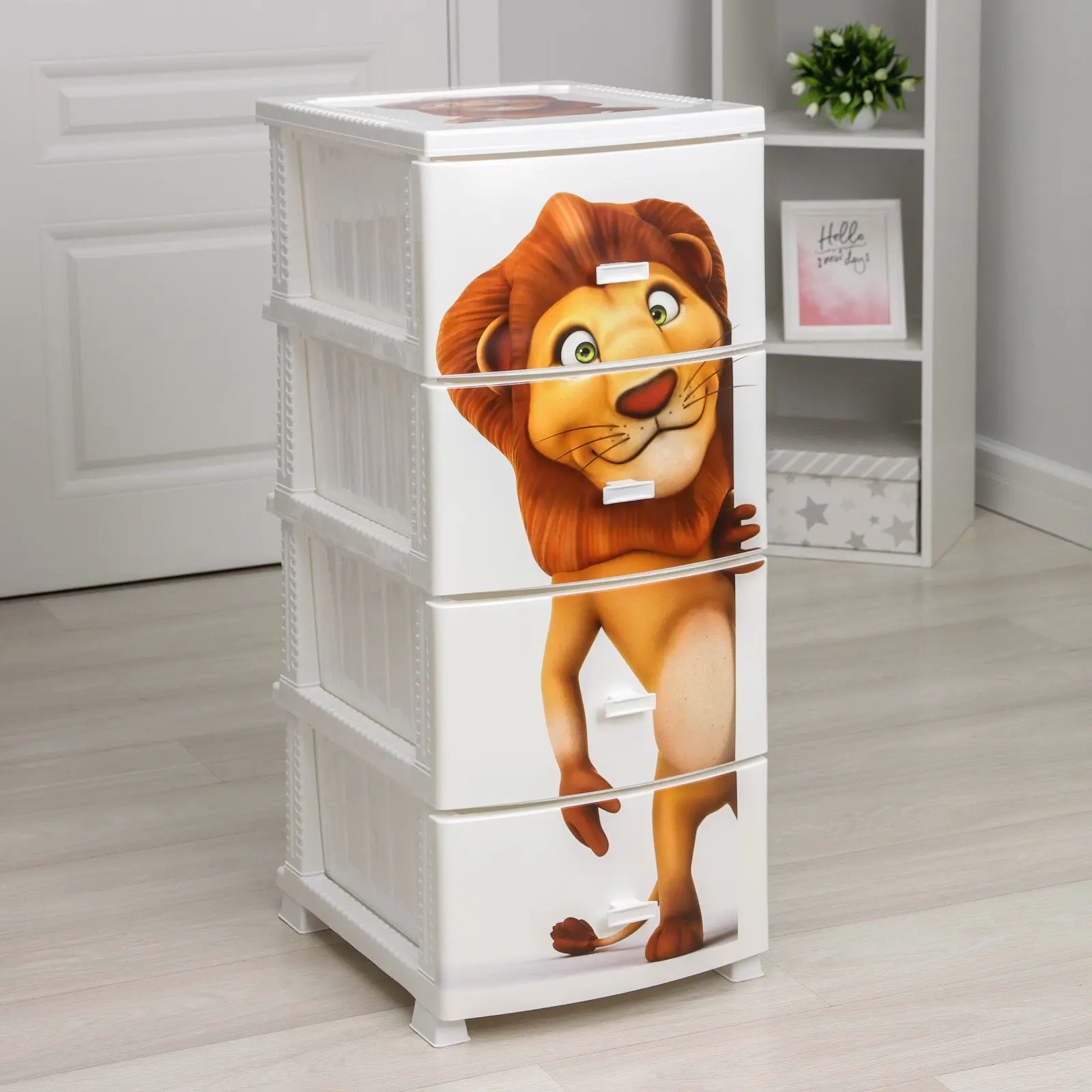 Изображение товара Комод Росспласт 1739013 4 ящика 38.5x47x93.5 см пластик цвет белый