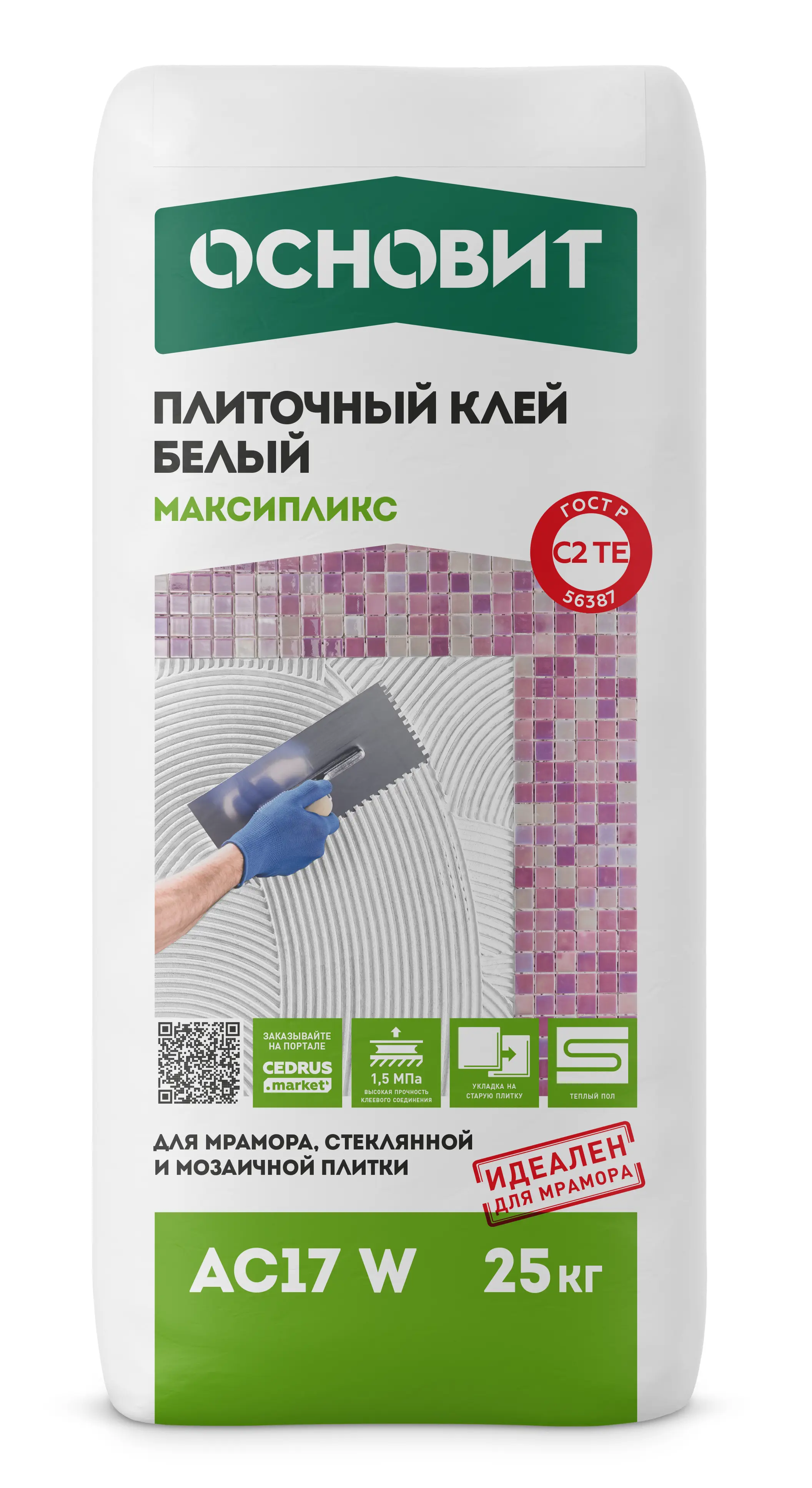 Изображение товара Клей для плитки Основит АС17W 25 кг