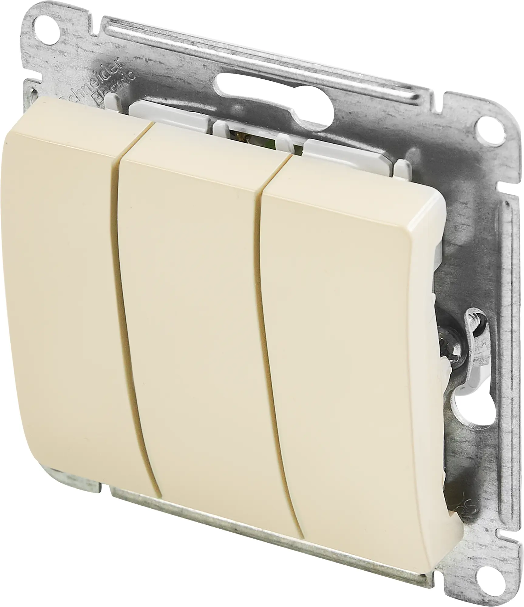 Изображение товара Встраиваемый выключатель Schneider Electric Glossa 3 клавиши бежевый