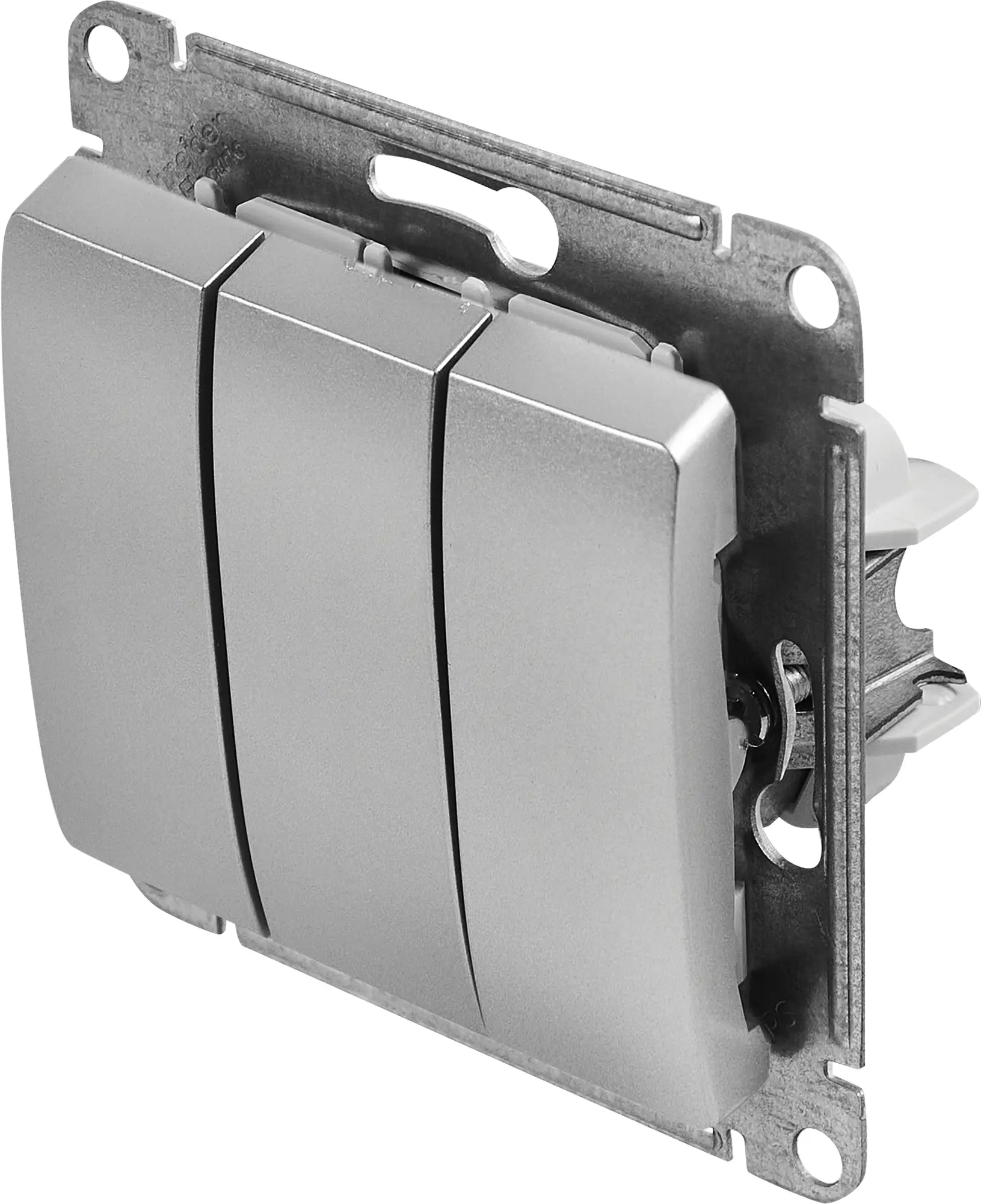 Изображение товара Встраиваемый выключатель Schneider Electric Glossa с 3 клавишами алюминий