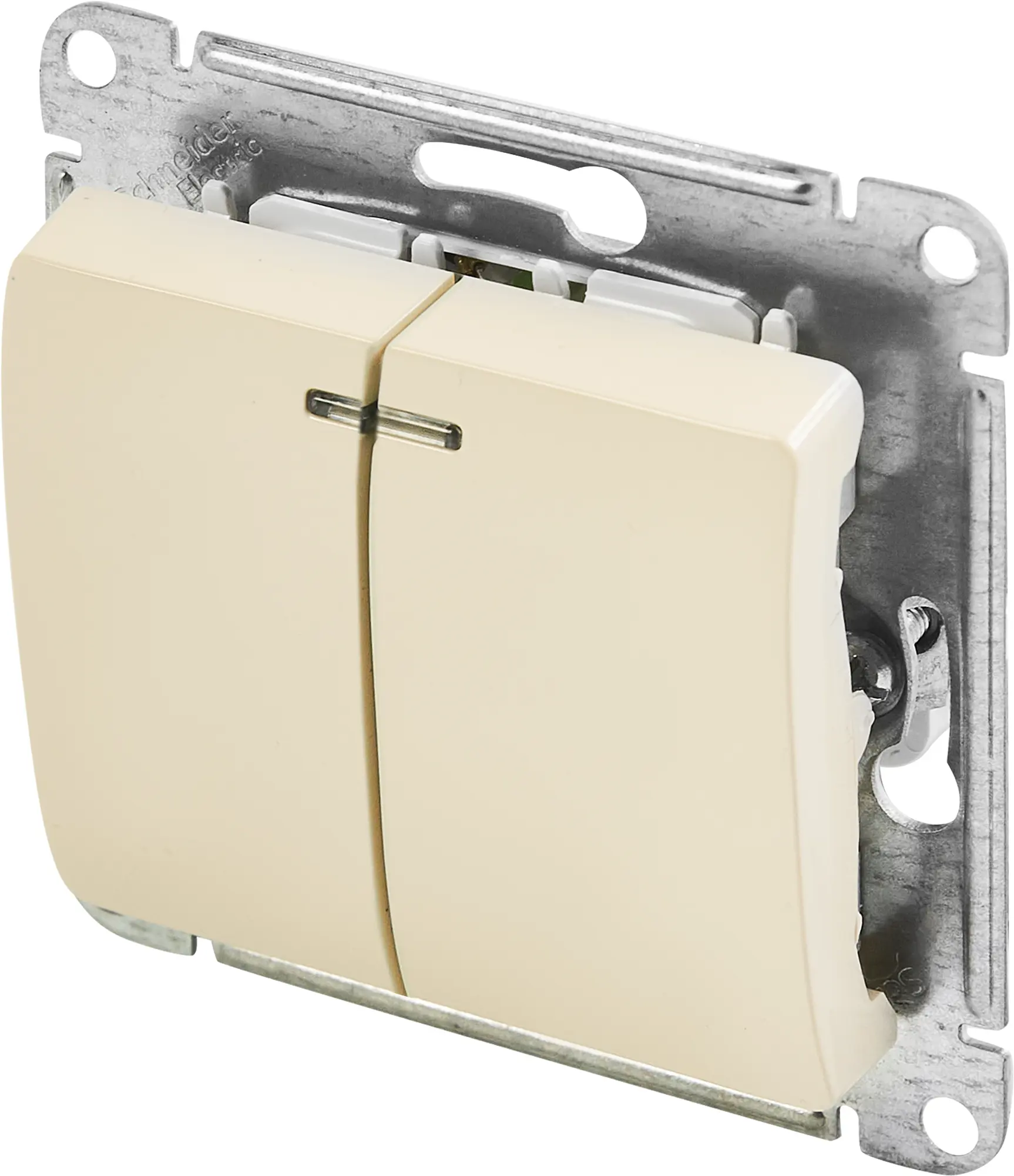 Изображение товара Встраиваемый двухклавишный выключатель Schneider Electric Glossa бежевый