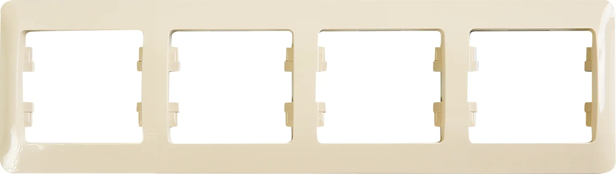 Изображение товара Рамка для розеток и выключателей Systeme Electric Glossa 4 поста бежевый