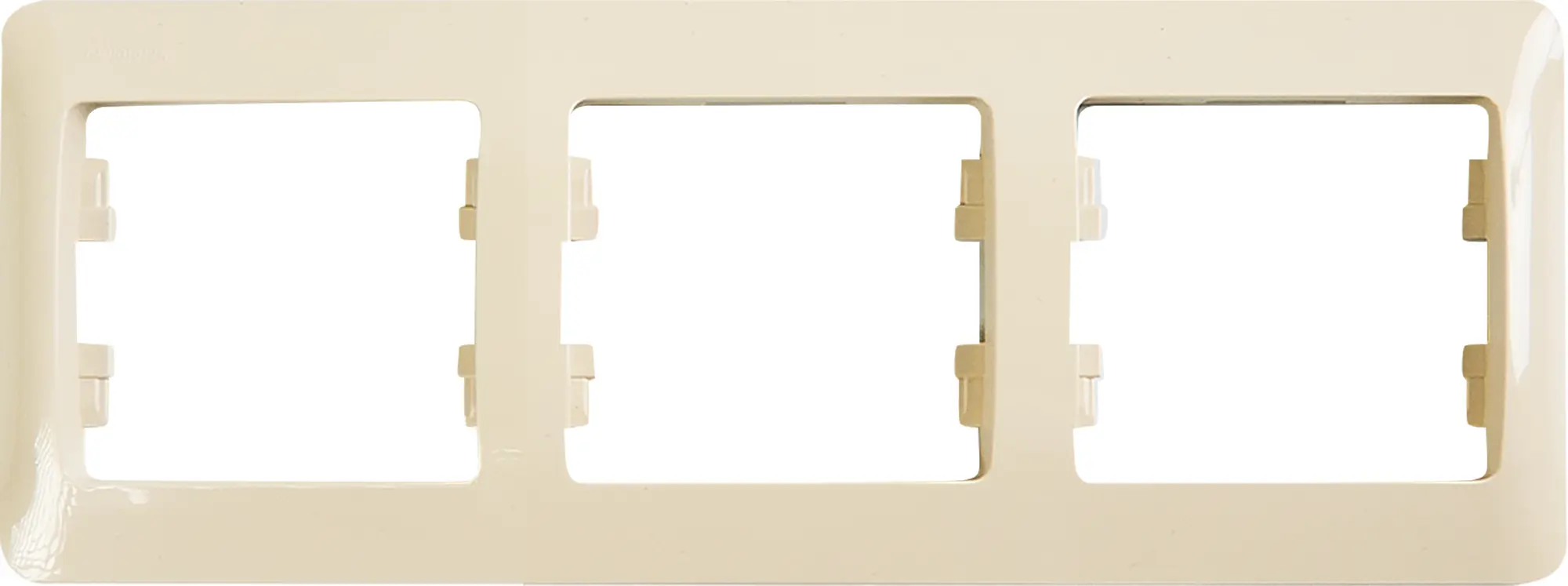 Изображение товара Рамка для розеток и выключателей Systeme Electric Glossa 3 поста бежевый