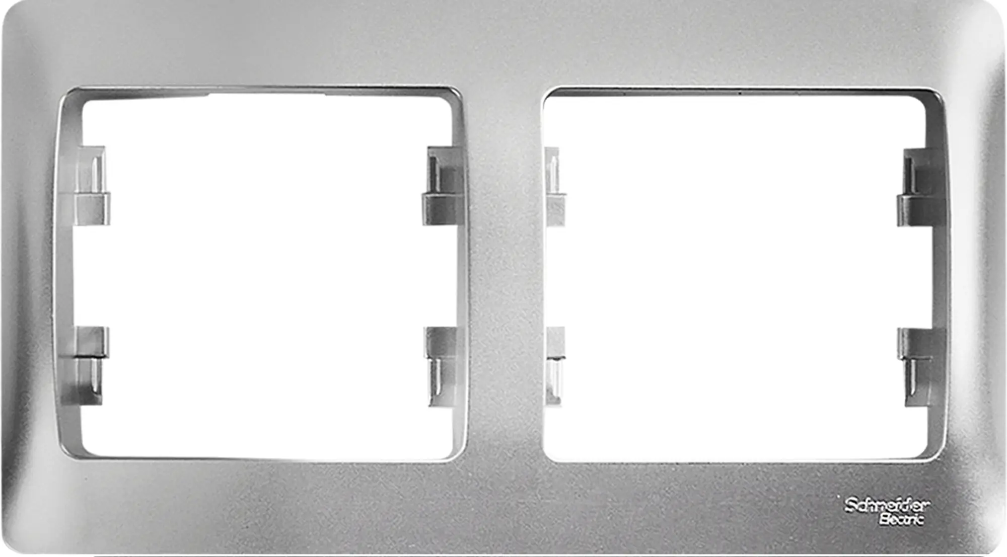 Изображение товара Рамка для розеток и выключателей Systeme Electric Glossa 2 поста алюминий