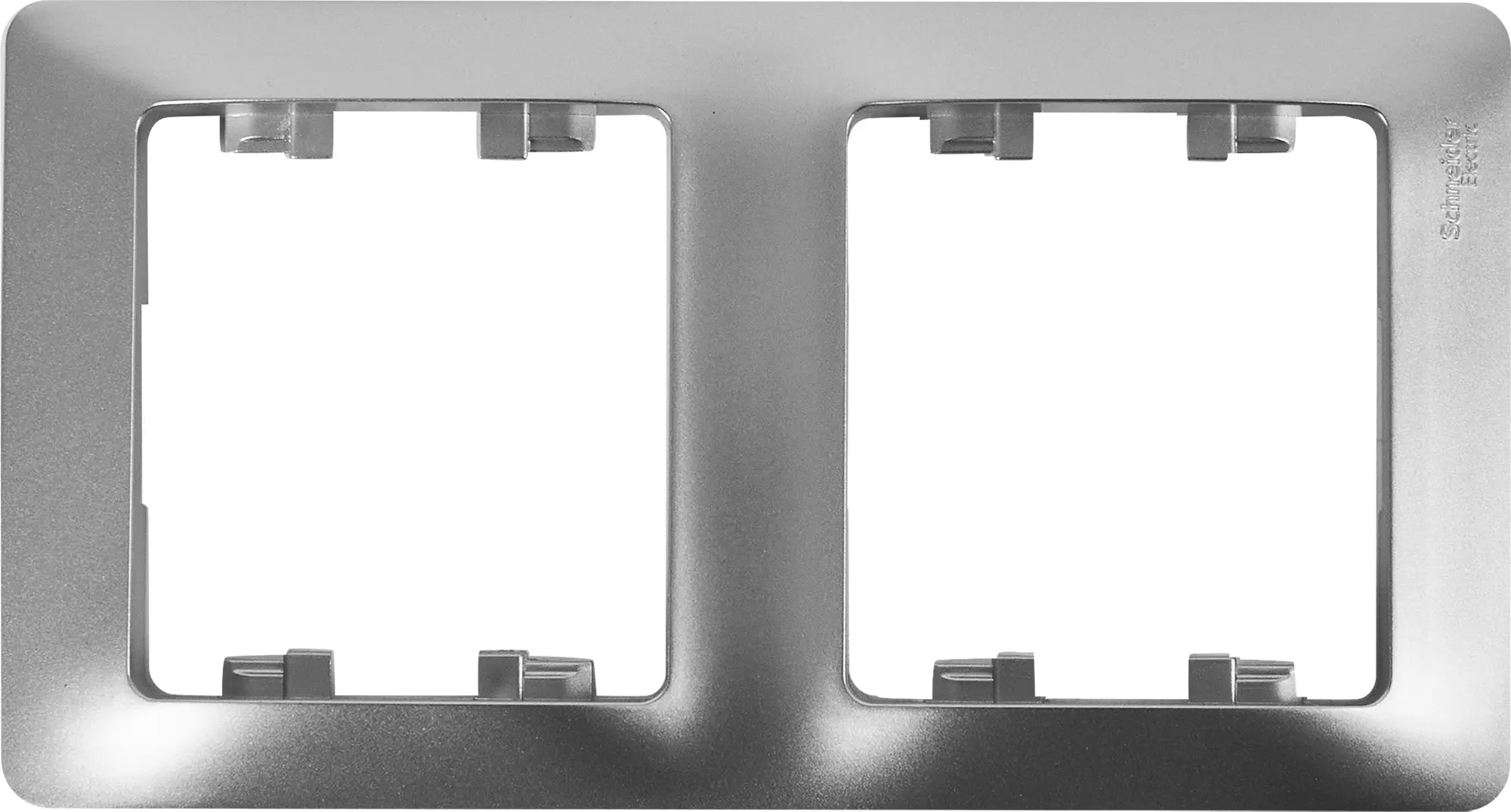 Изображение товара Рамка для розеток и выключателей Systeme Electric Glossa 2 поста вертикальная алюминий