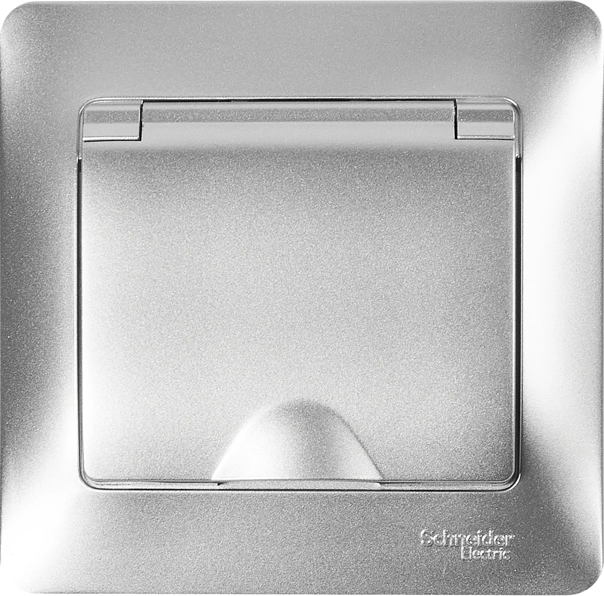 Изображение товара Розетка встраиваемая Schneider Electric Glossa с заземлением алюминий IP20