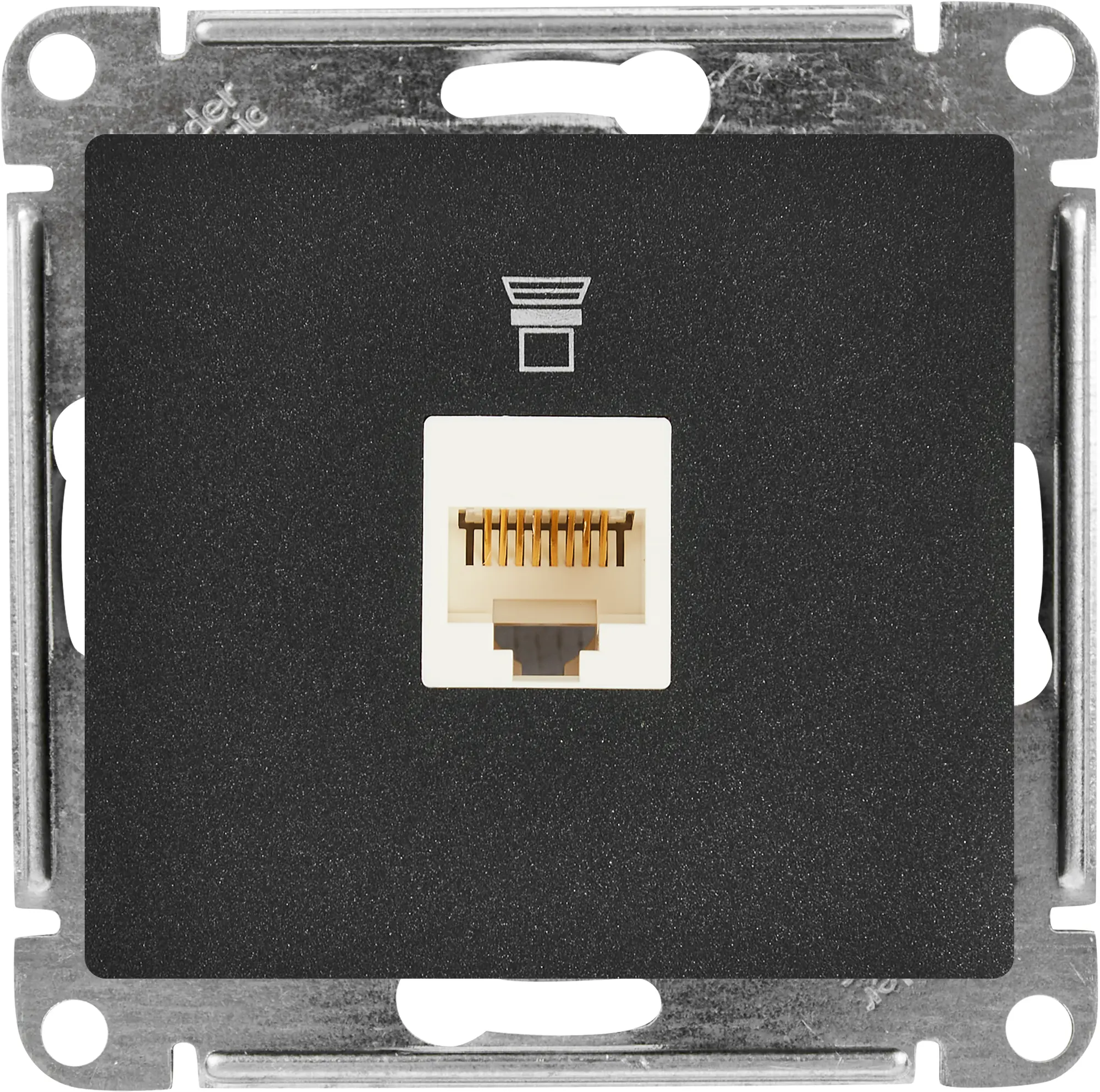 Изображение товара Розетка компьютерная встраиваемая Schneider Electric Glossa RJ45 антрацит