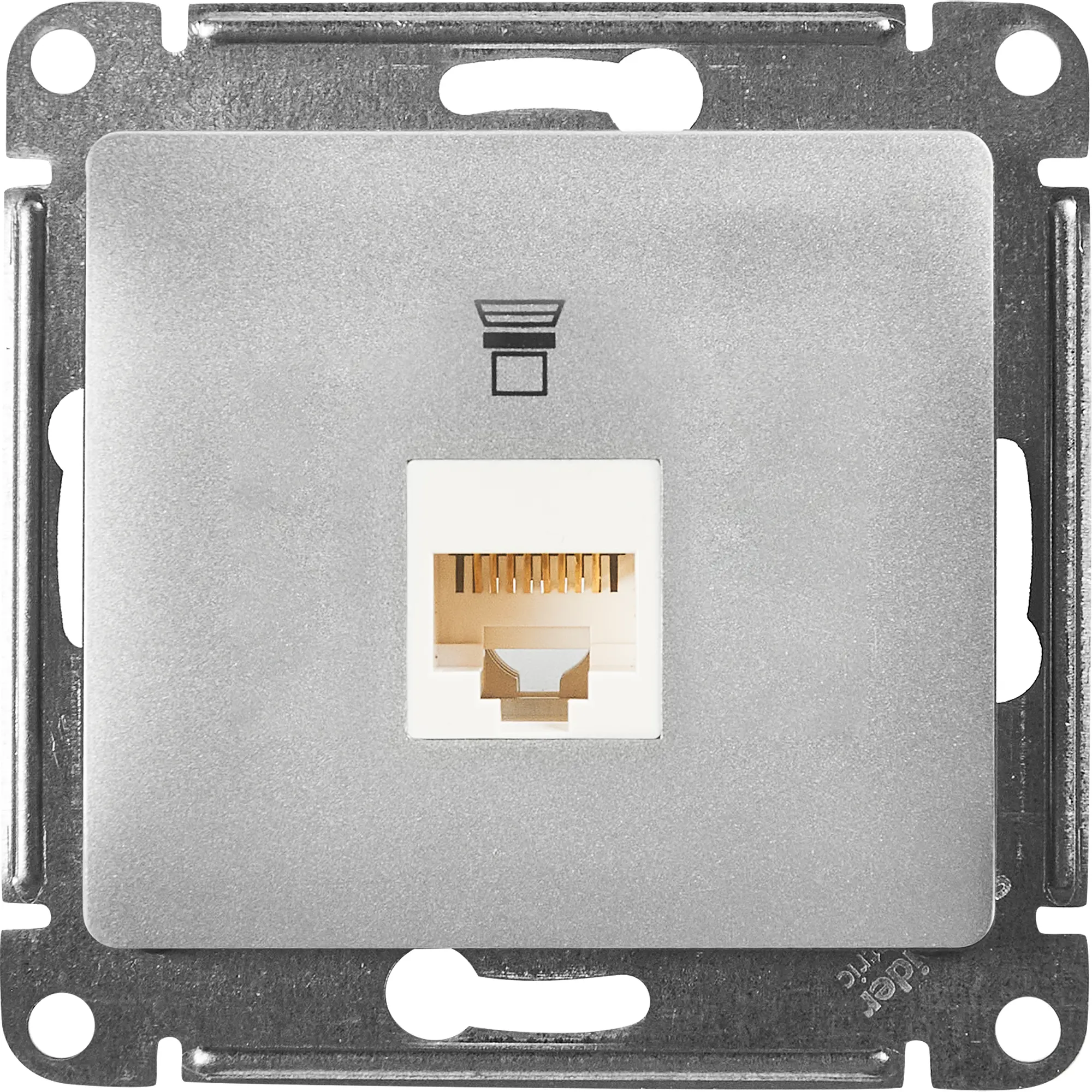 Изображение товара Розетка компьютерная встраиваемая Systeme Electric Glossa RJ45 UTP cat 5e цвет алюминий