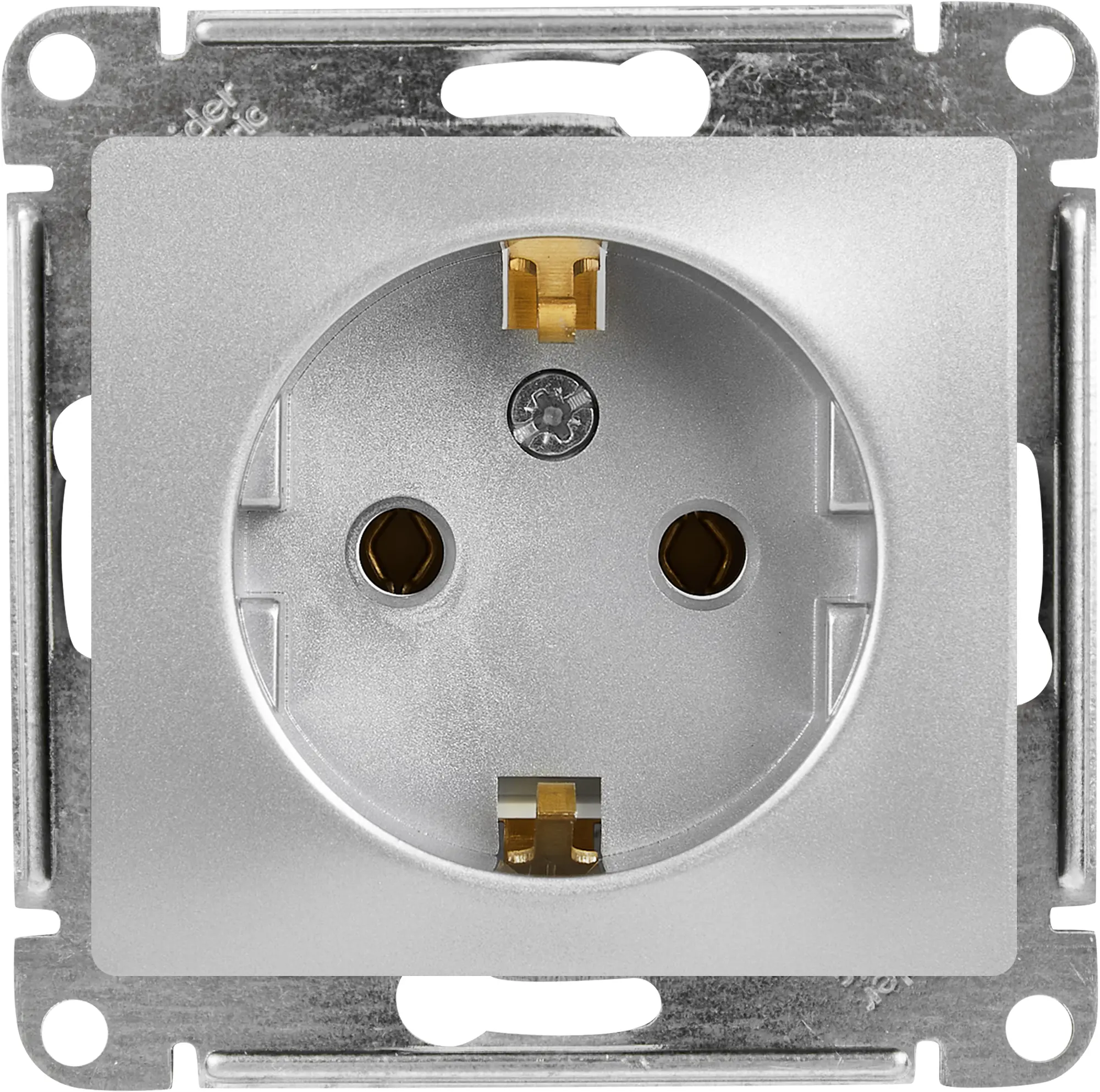 Изображение товара Встраиваемая розетка Schneider Electric Glossa с заземлением цвет алюминий