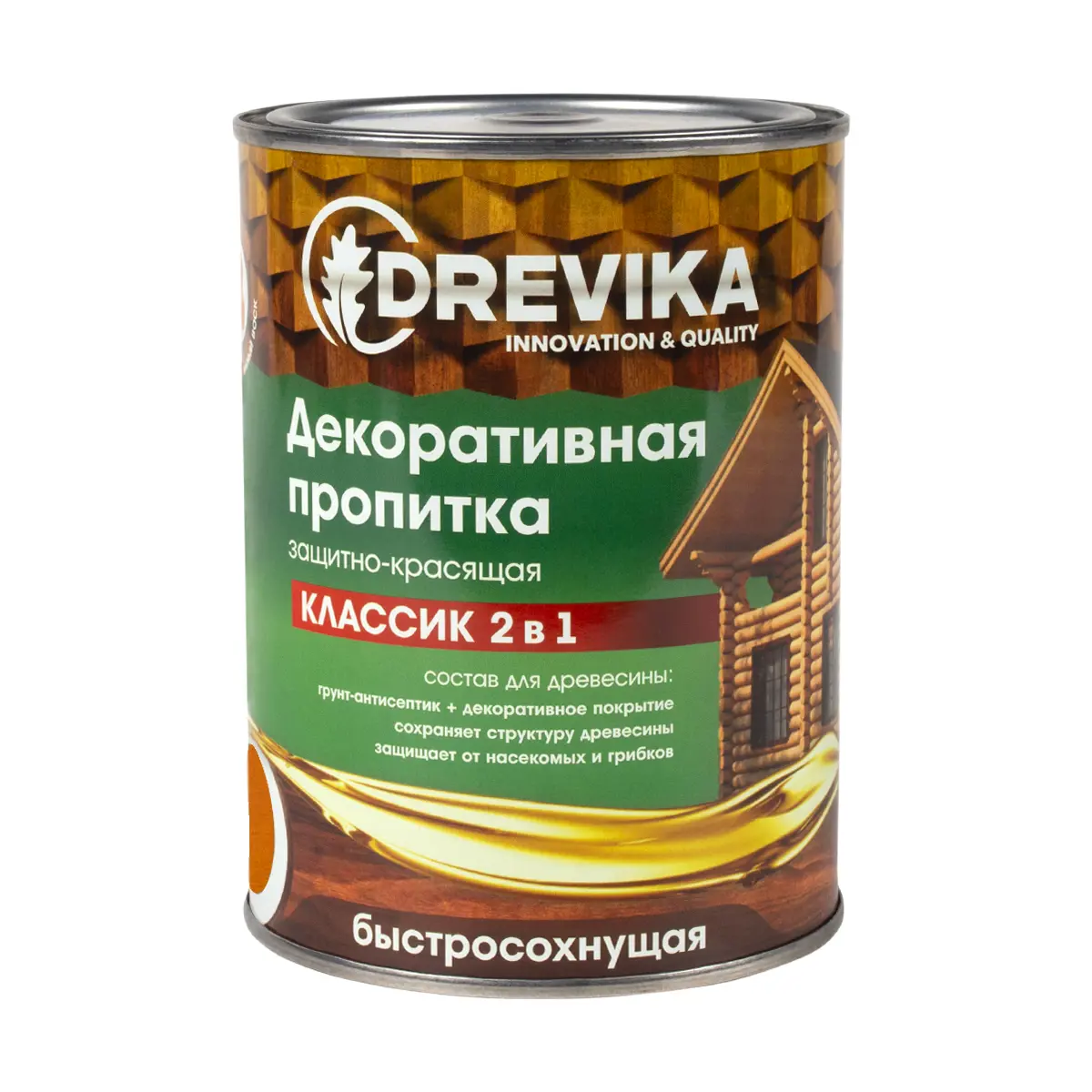 Изображение товара Пропитка древесины DREVIKA 3526 цвет рябина 0.75 л защитная и декоративная
