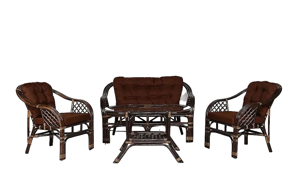 Изображение товара Набор мебели Маркос CV-M2 натуральный ротанг коричневый: стол диван кресло 2 шт.