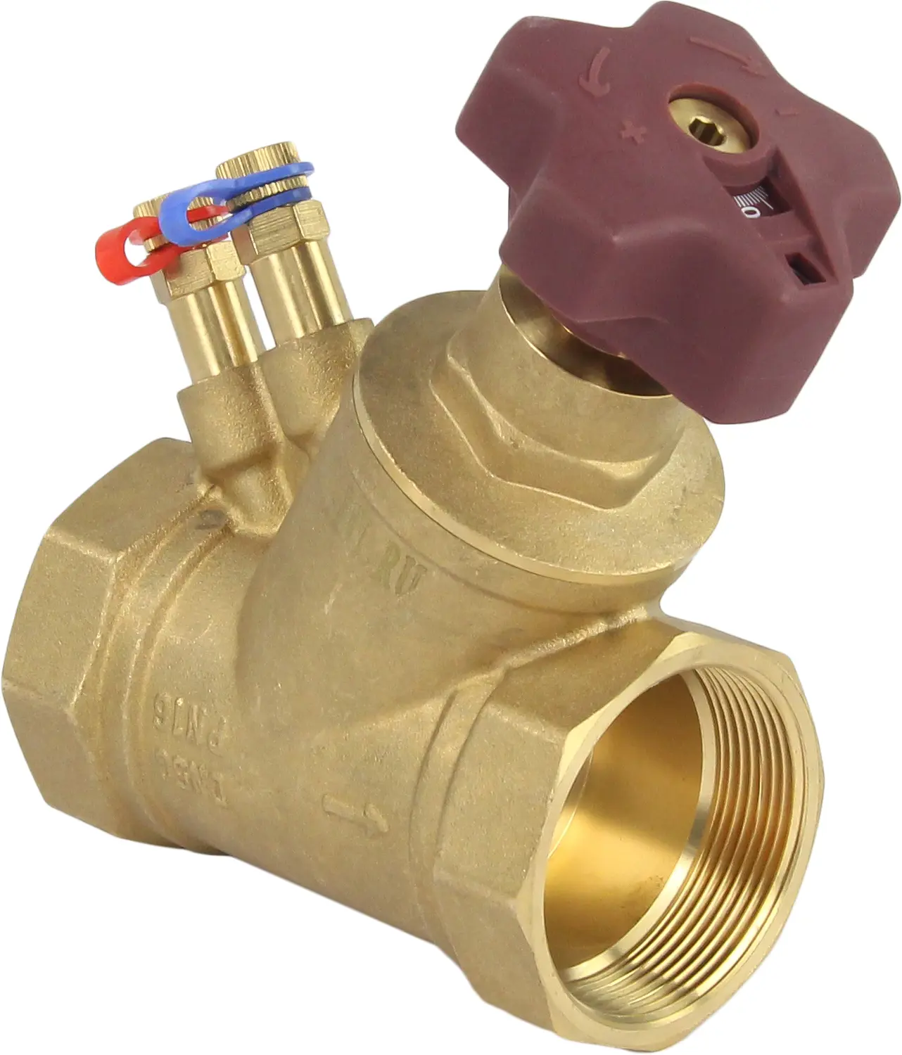 Изображение товара Клапан балансировочный DN.RU КБЛР усиленный 50 мм латунь Ру16 PN16 для воды