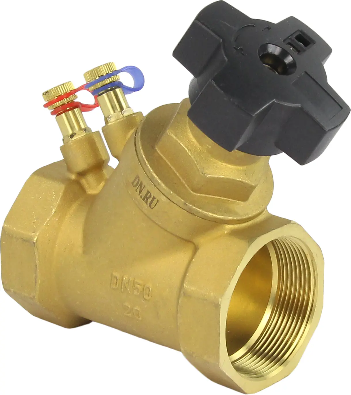 Изображение товара Клапан балансировочный DN.RU 2 дюйма латунь, регулировочный, муфтовый, PN16