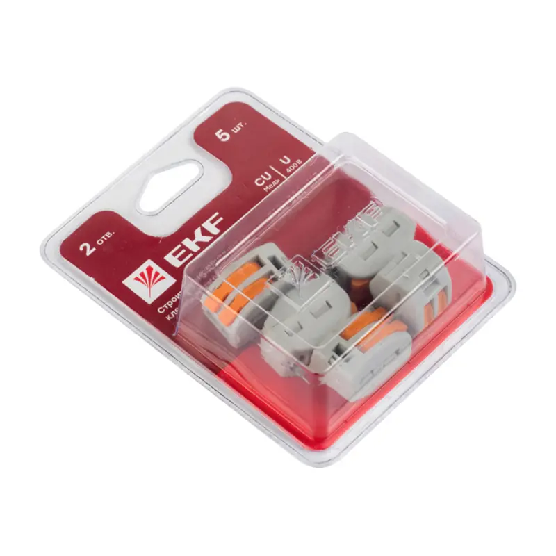 Изображение товара Клемма EKF СМК 222-412 2-проводная 0.8-4 мм2 5 шт.