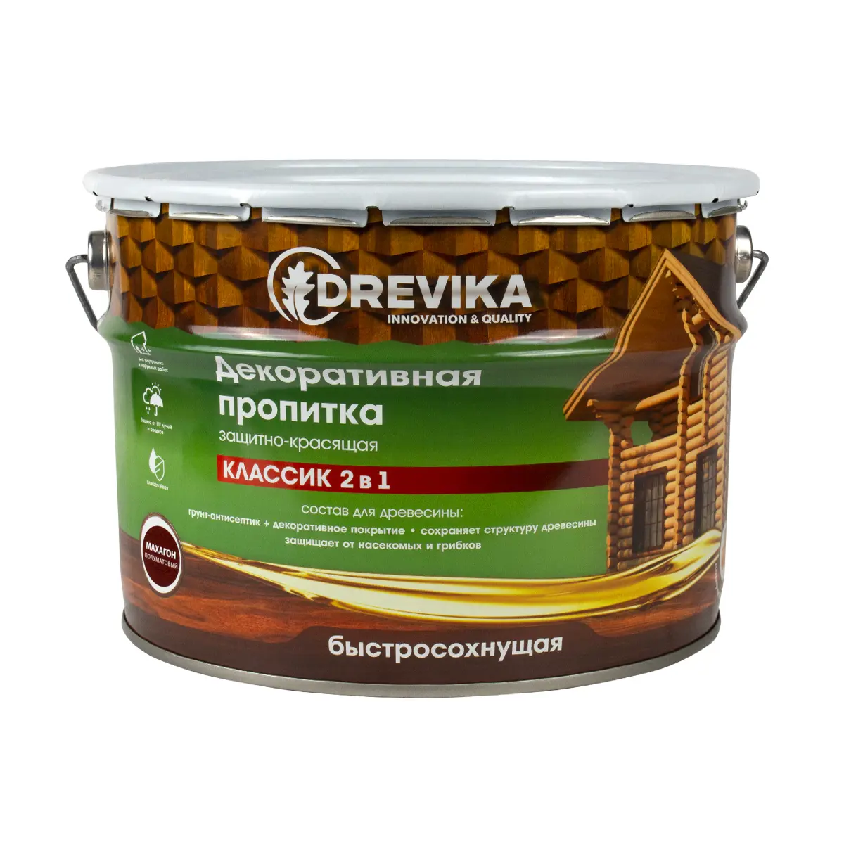 Изображение товара Пропитка древесины DREVIKA 3553 цвет махагон 9 л