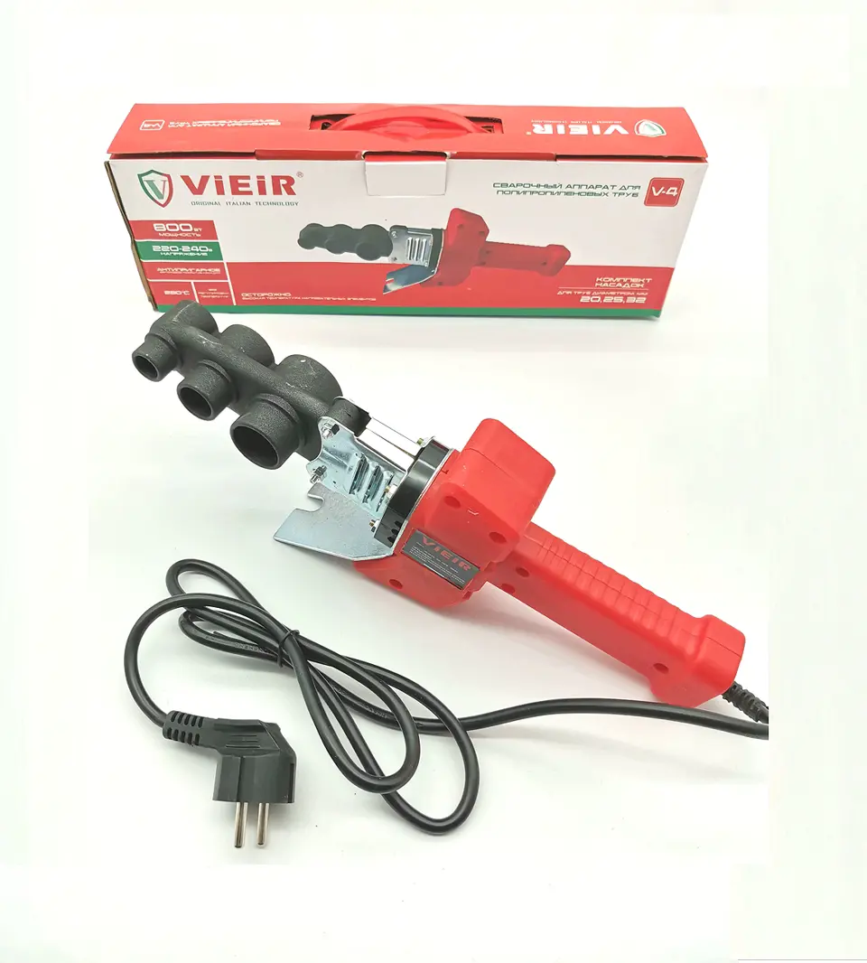 Изображение товара Аппарат для сварки полипропиленовых труб и фитингов Vieir V-4 800 Вт Ø 20-32 мм, 3 насадки