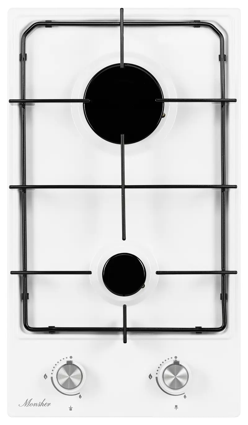 Изображение товара Газовая варочная панель Monsher MSG 36 29 см 2 конфорки цвет белый
