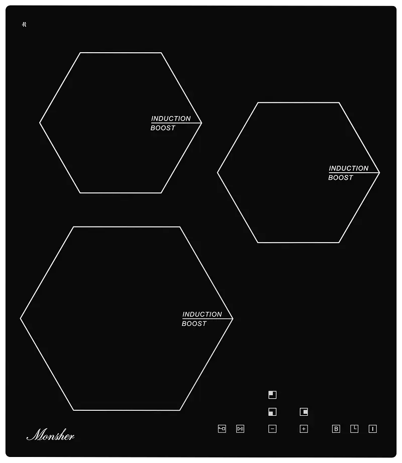 Изображение товара Индукционная варочная панель Monsher MHI 4505 45 см 3 конфорки черная