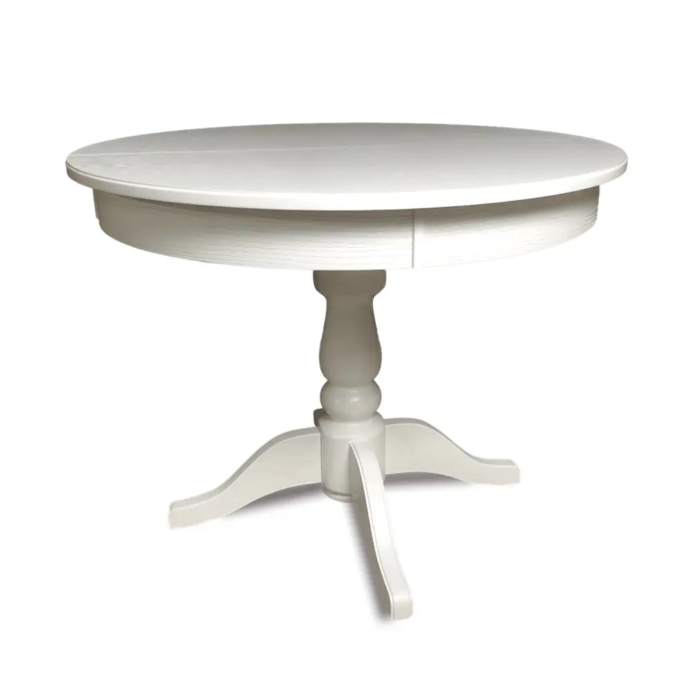 Изображение товара Стол круглый МФ Пирамида 26 Анкона 100-140x100x76 см массив дерева цвет слоновая кость