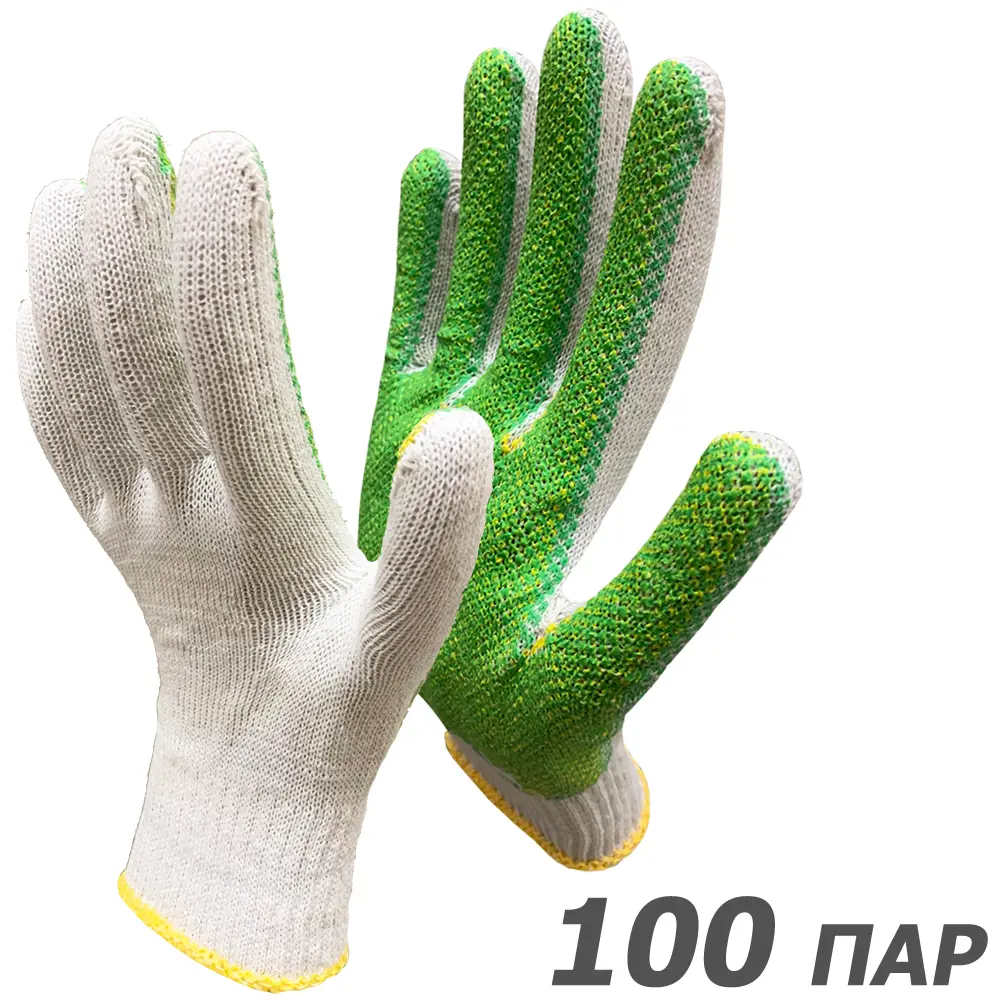 Изображение товара Перчатки хлопковые Master-Pro СТАНДАРТ-2 2310-ST2-100-PVC, размер 9/L, 100 шт