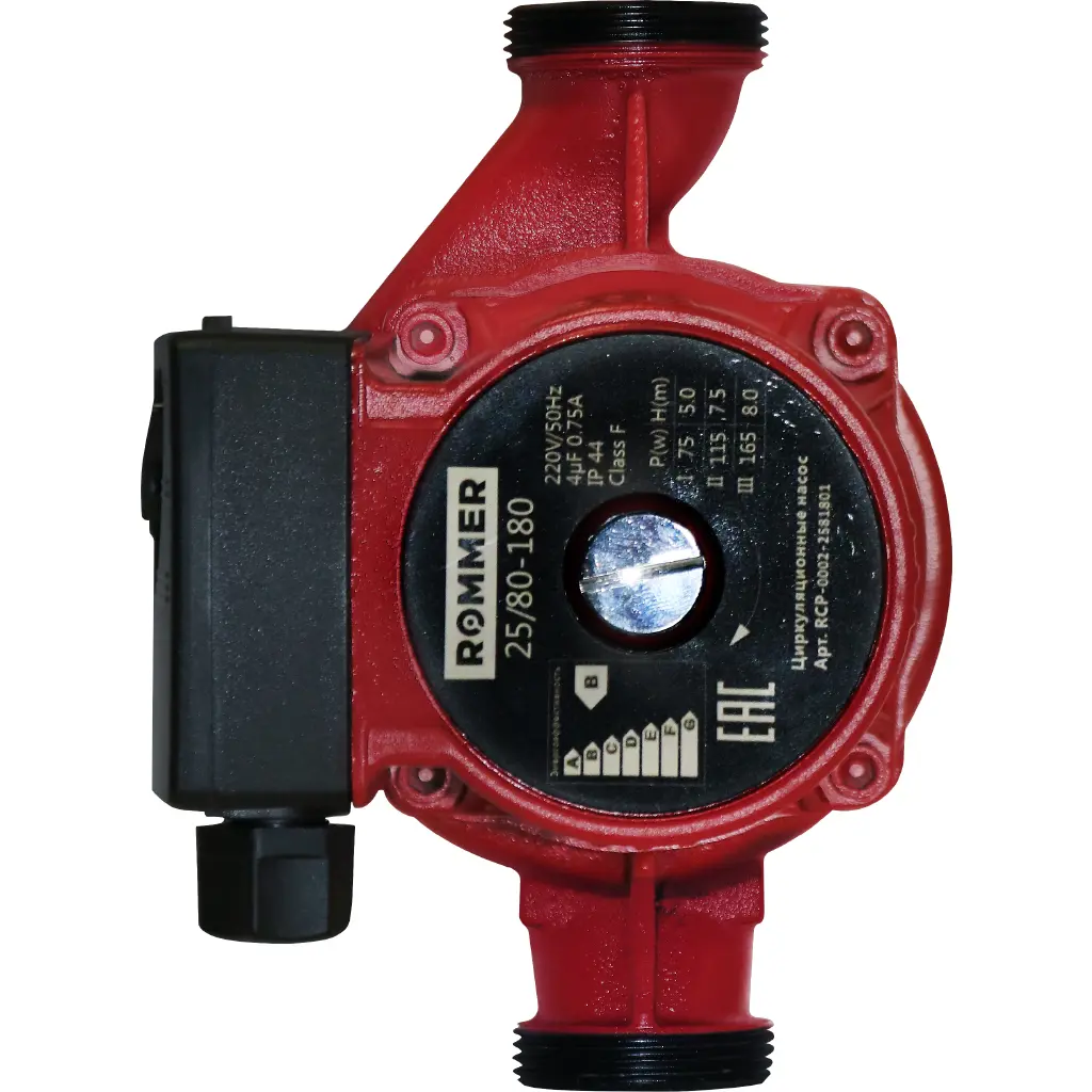 Изображение товара Циркуляционный насос Rommer 25/8 180 мм для систем отопления и водоснабжения