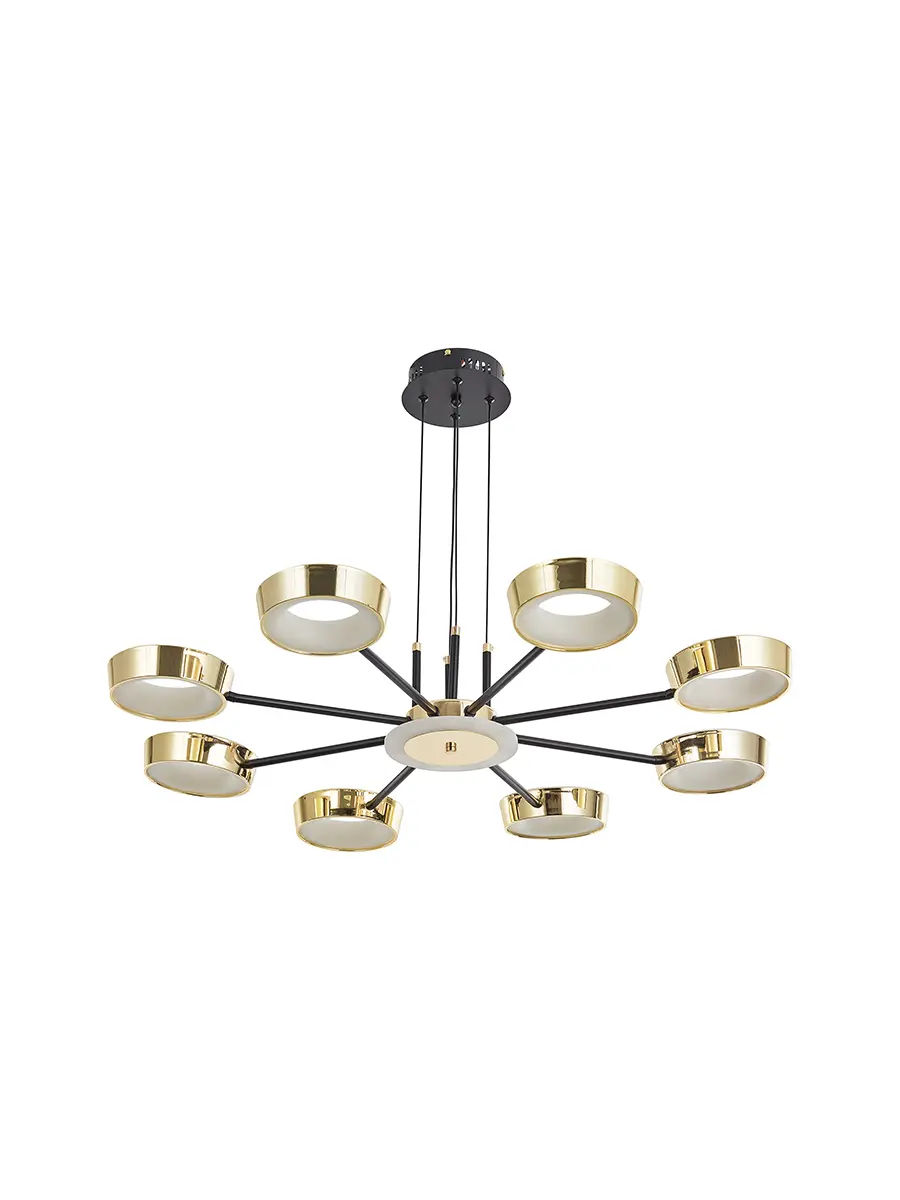 Изображение товара Люстра подвесная светодиодная Arte Perfetto Luce LED 3327.9701-8-820/1000/LED145W Bk/G 16 м² нейтральный белый свет цвет черный/золото