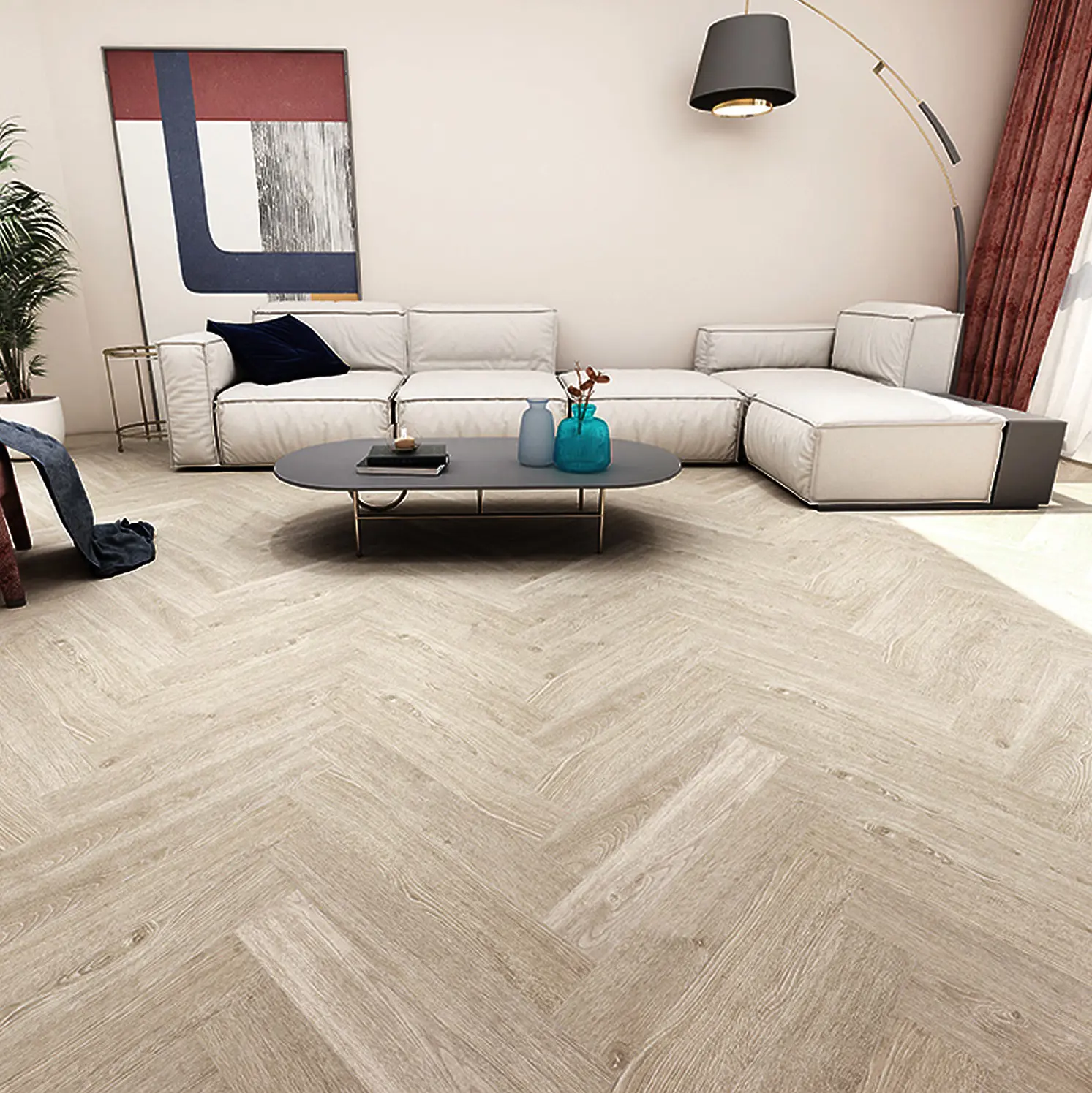 Изображение товара Ламинат Woodstyle Дуб Леголас Бежевый 12 мм 34 класс фаска 4-с стороны 1.32 м²