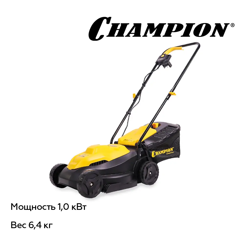 Изображение товара Электрическая газонокосилка Champion EM3411 1800 Вт 32см для участка до 200 м²
