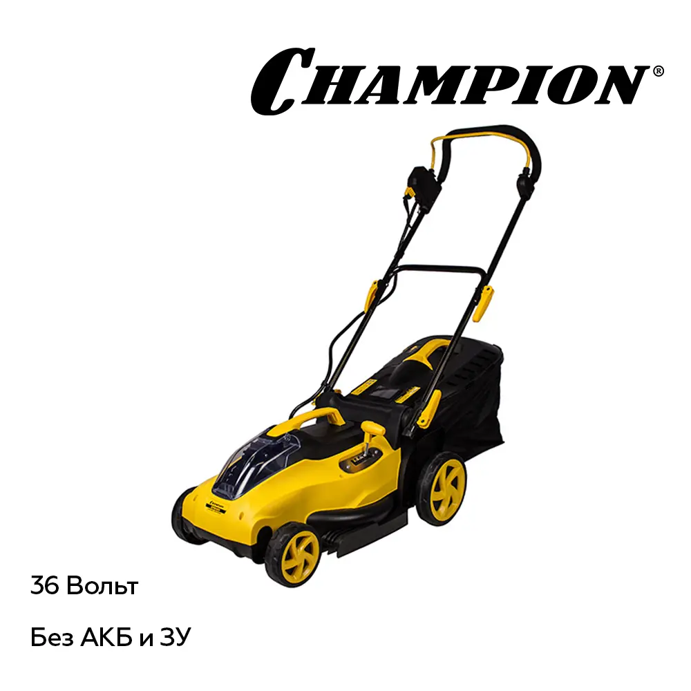 Изображение товара Газонокосилка аккумуляторная Champion EMB400 с травосборником
