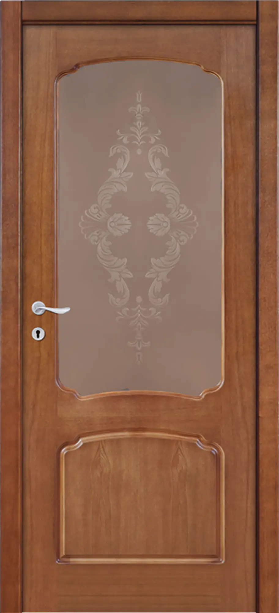 Изображение товара Дверь межкомнатная со стеклом Хелли 80x200 см шпон цвет дуб тонированный без замка, без петель