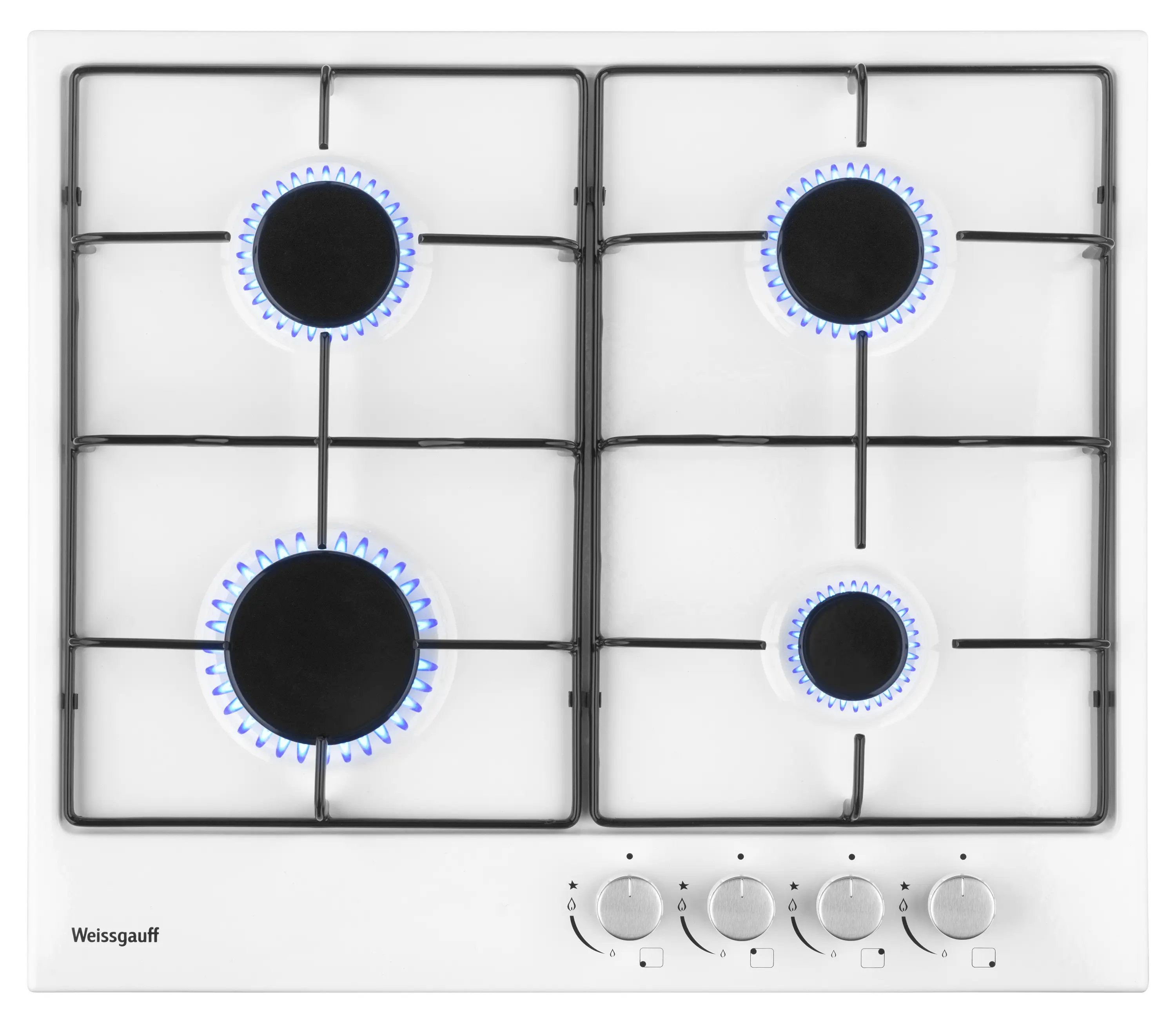 Изображение товара Газовая варочная панель Weissgauff HG 640 WEH 60 см 4 конфорки цвет белый
